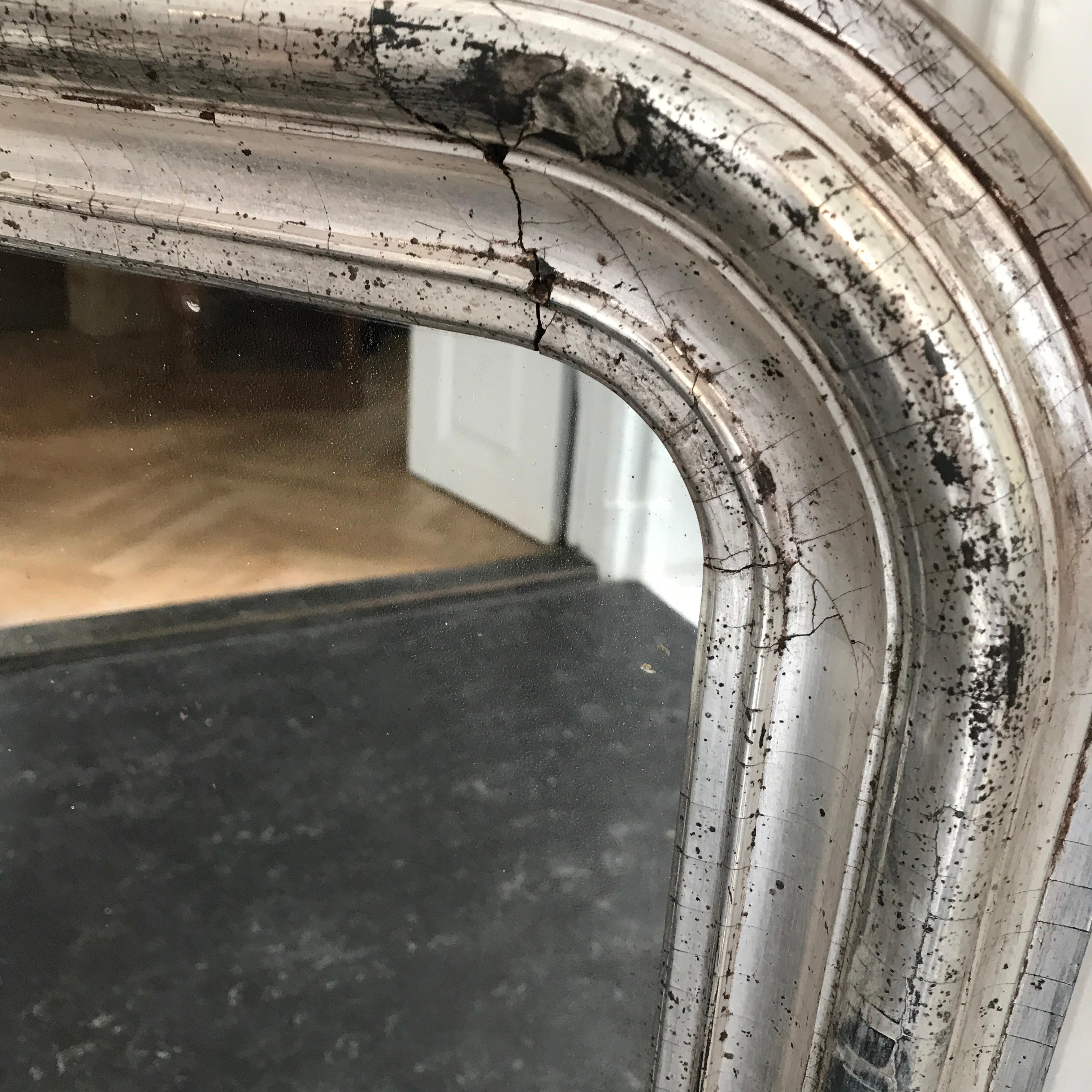 19th Century Silver Gilt Louis Philippe Mantel Wall Mirror 7