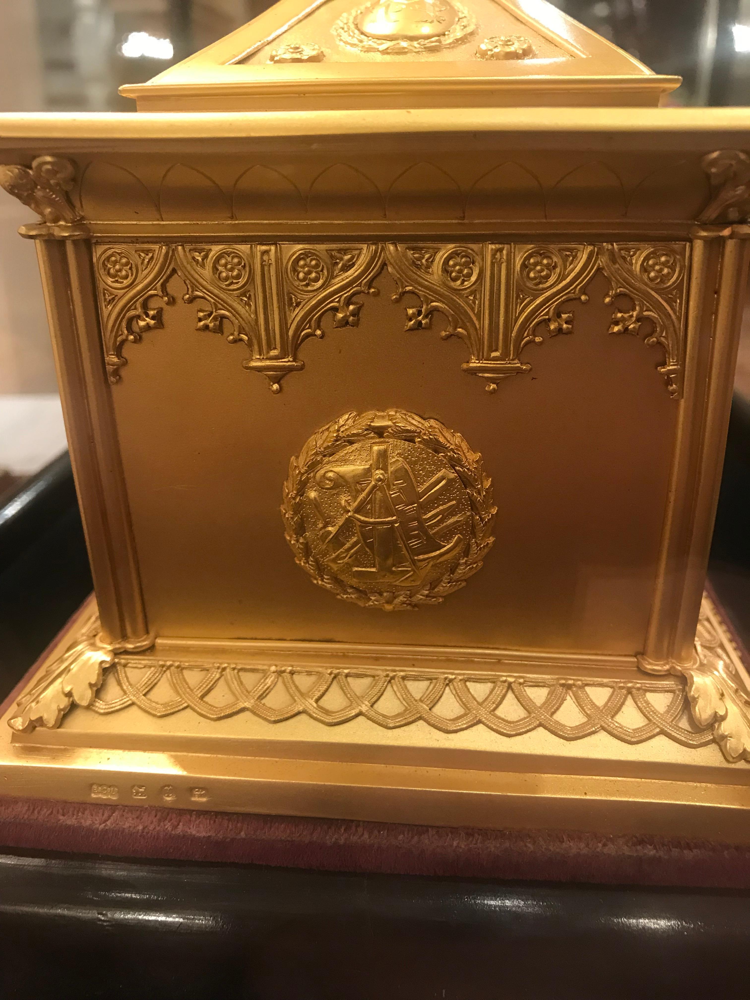 Silbervergoldete Präsentationskiste aus dem 19. Jahrhundert, vergoldet, Alderman Abel Heywood verliehen (Englisch) im Angebot
