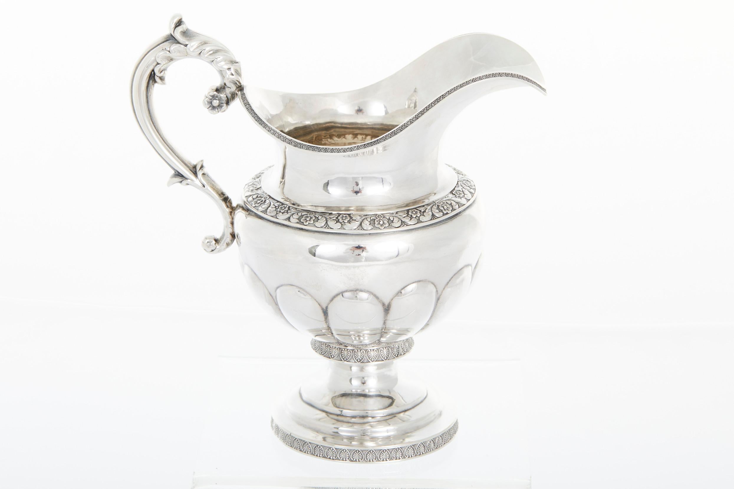 19. Jahrhundert Silbernes handgeschmiedetes Tee-/Kaffeeservice im Angebot 9