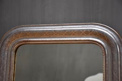 19th century silver leaf gilded mirror Louis Philippe