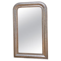 Specchio dorato a foglia d'argento Louis Philippe del XIX secolo