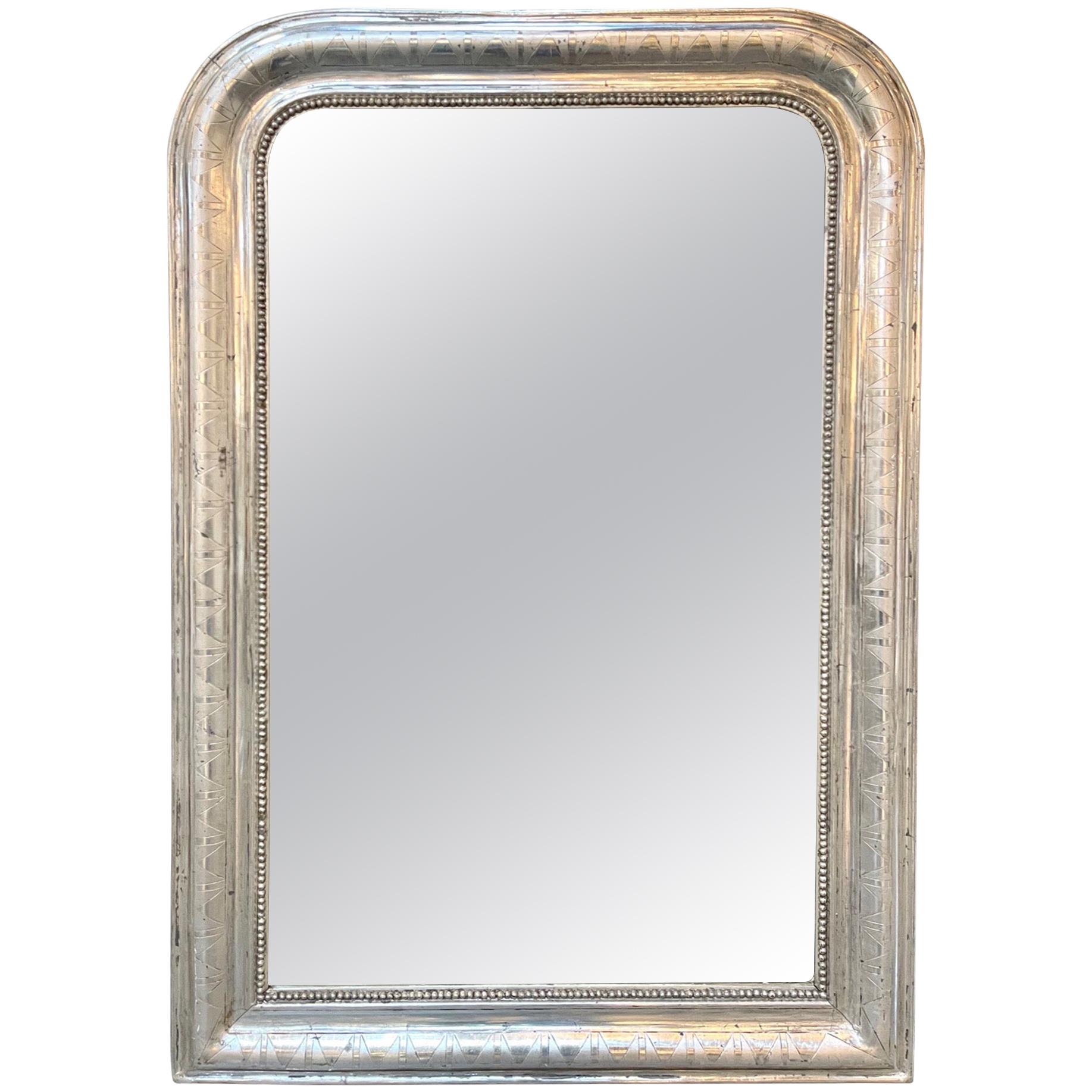 19th Century Silver Leaf Louis Philippe Mirror