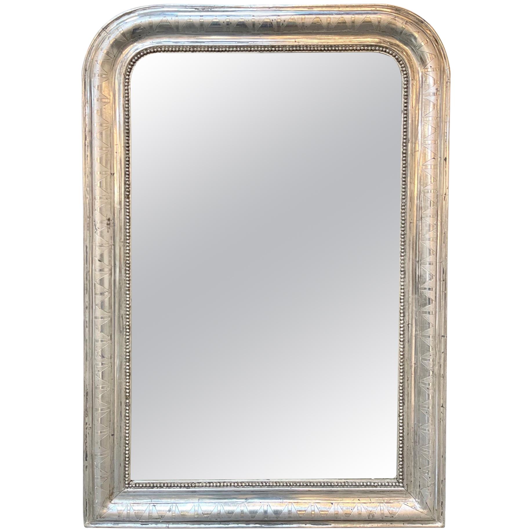 19th Century Louis Philippe Silver Mirror For Sale at 1stDibs