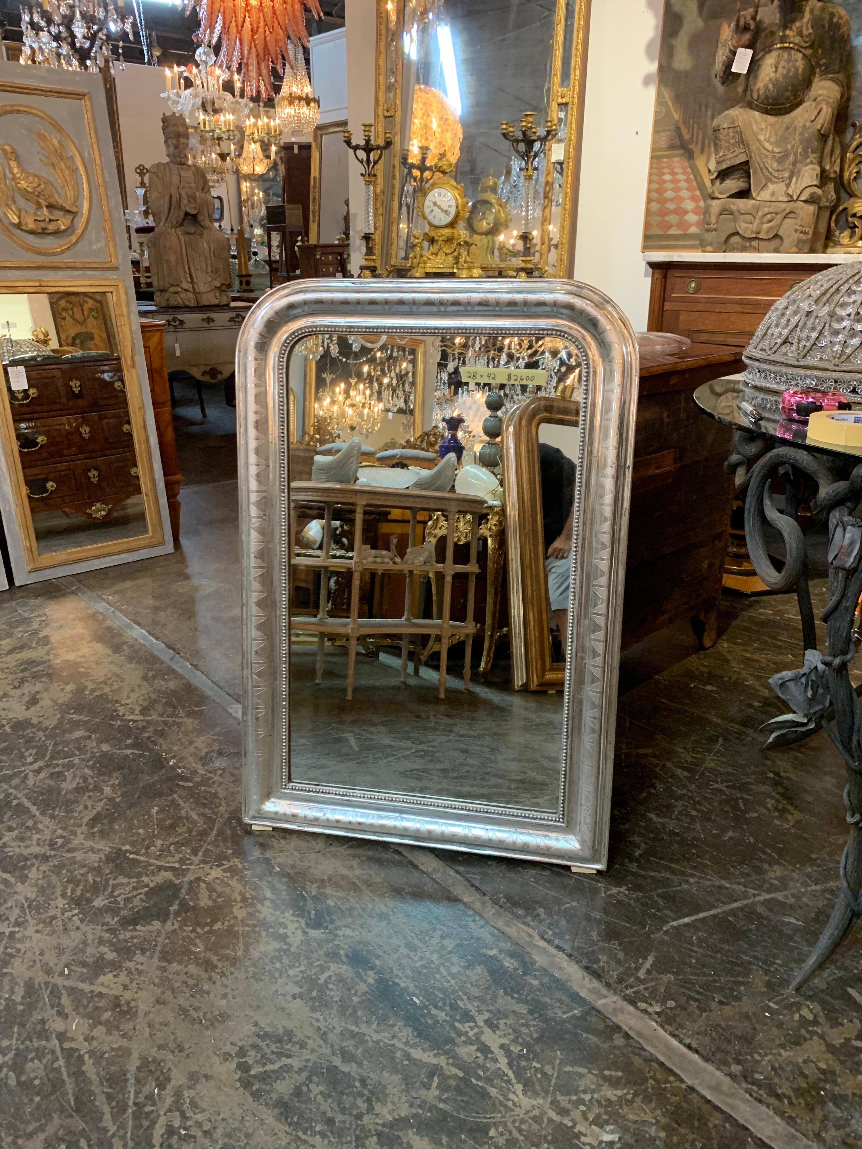 19th Century Silver Louis Philippe Mirror 1