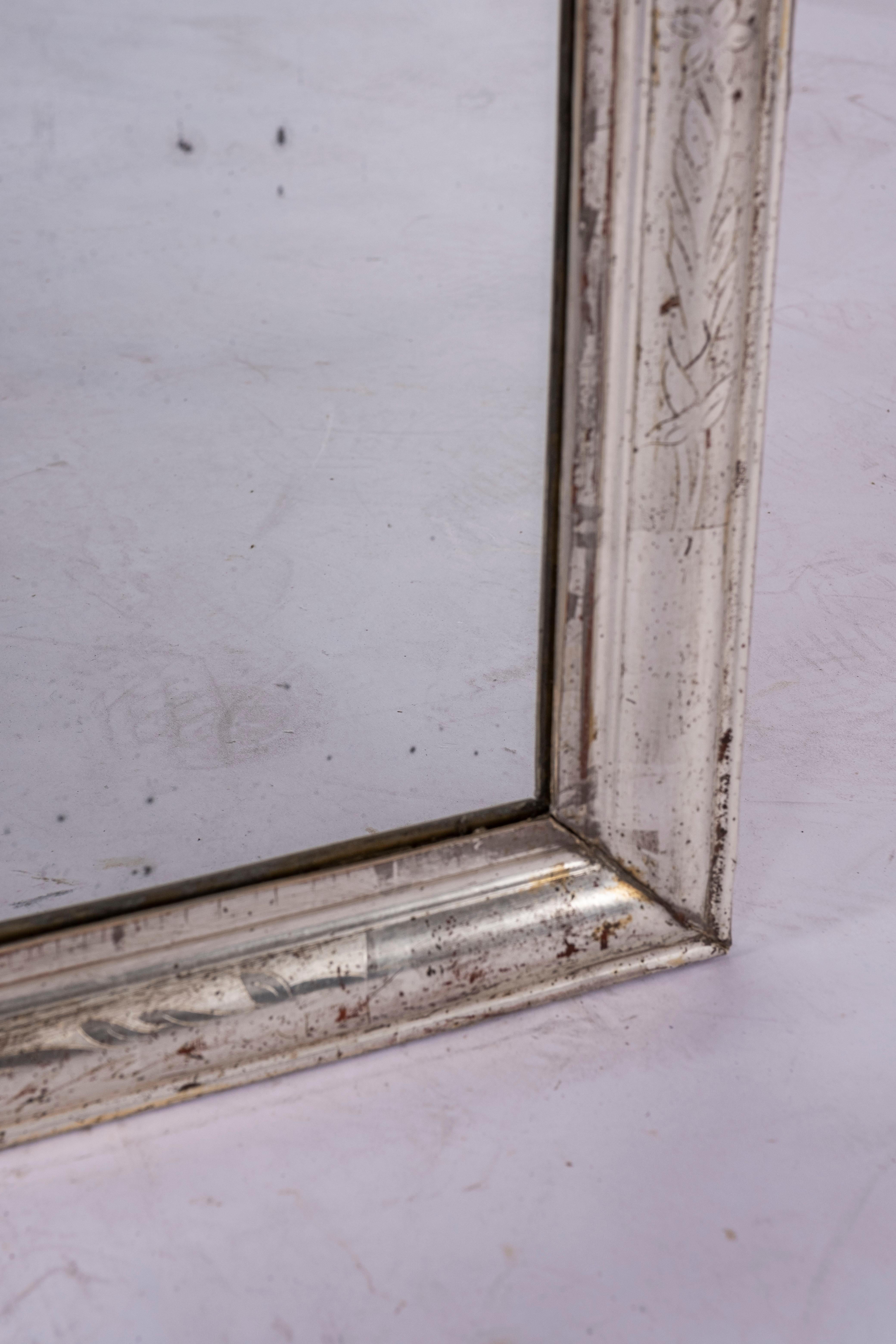 19th Century Silver Louis Philippe Mirror For Sale 2