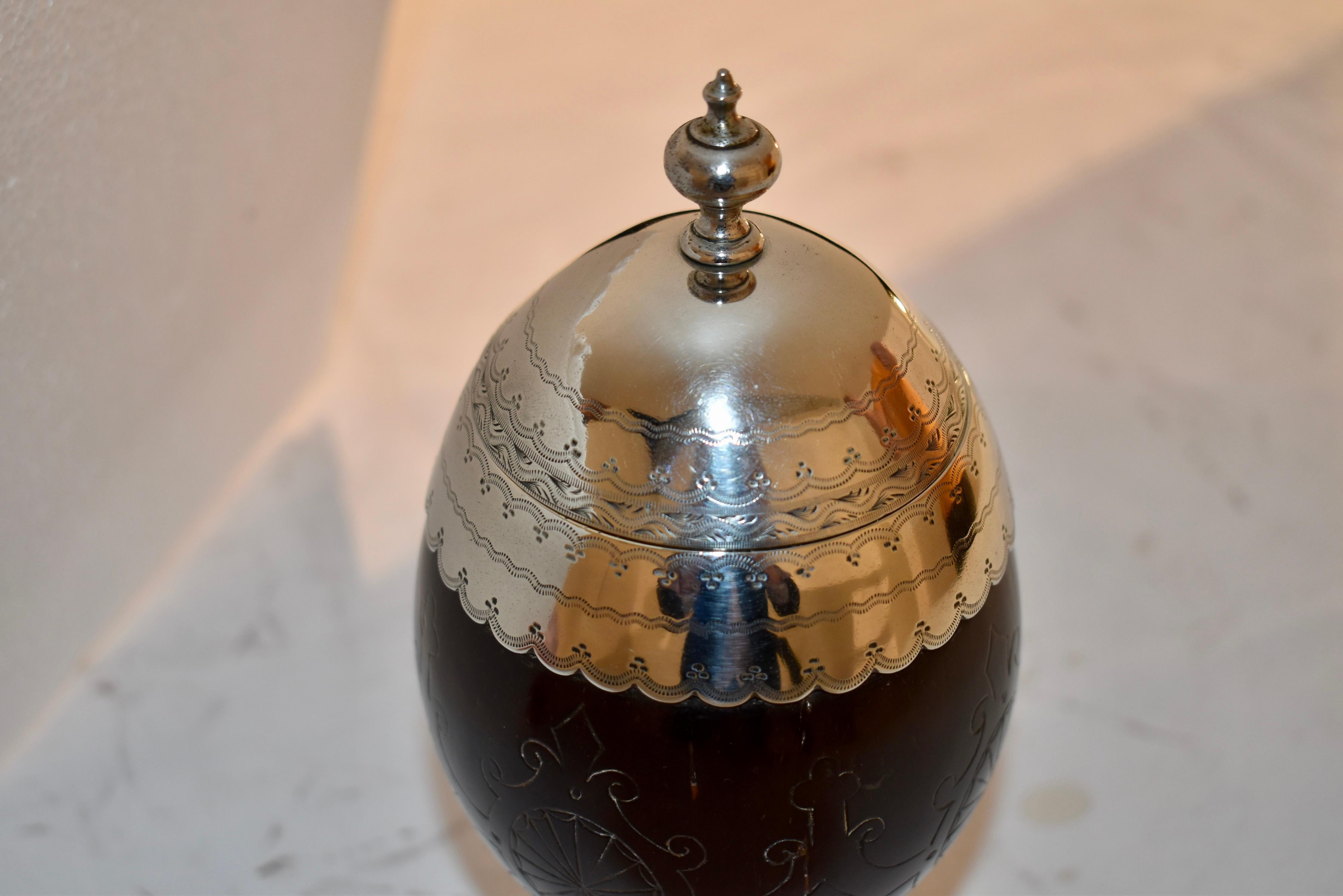 19th Century Silver Mounted Coconut Cup For Sale 4