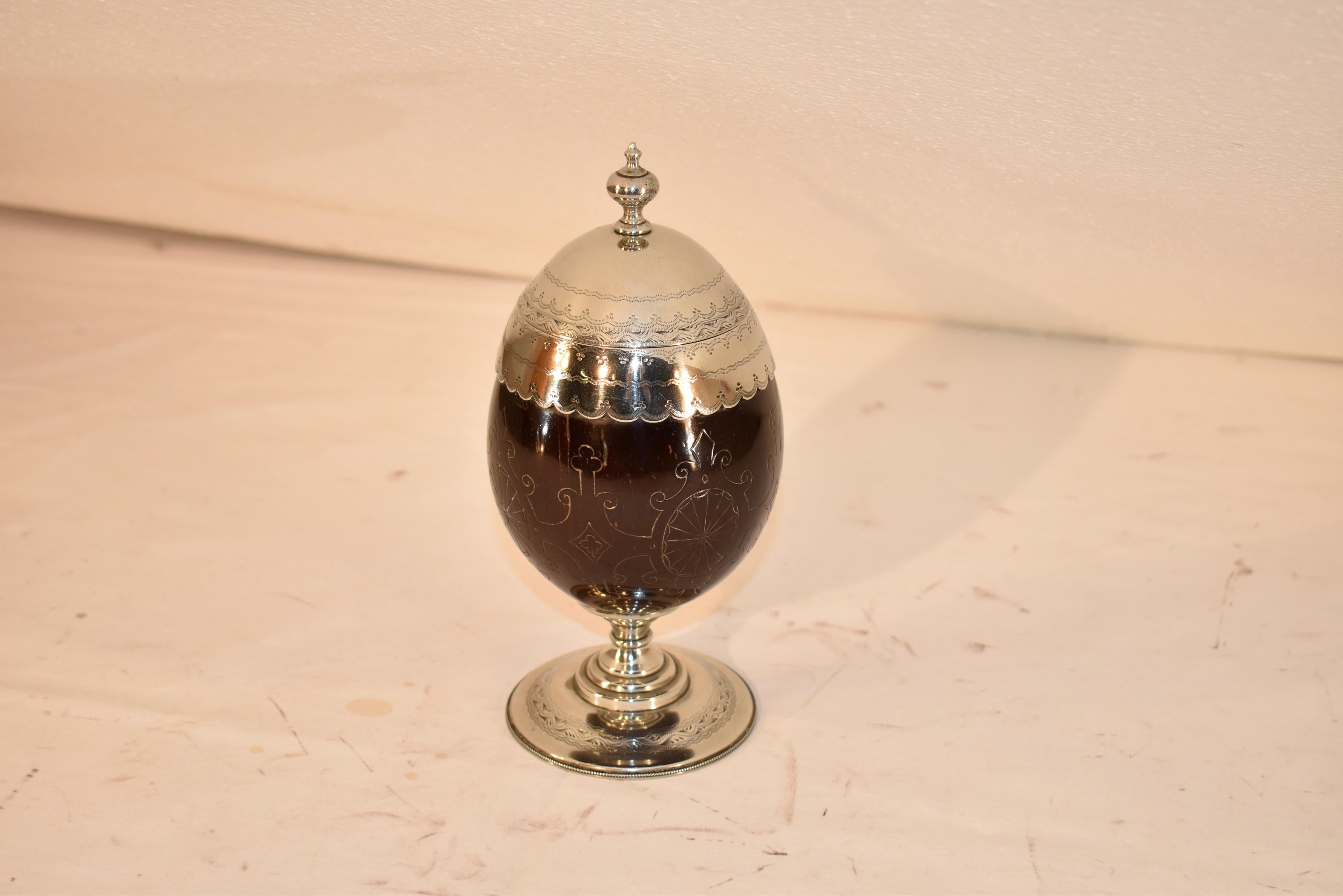 19th Century Silver Mounted Coconut Cup For Sale 1