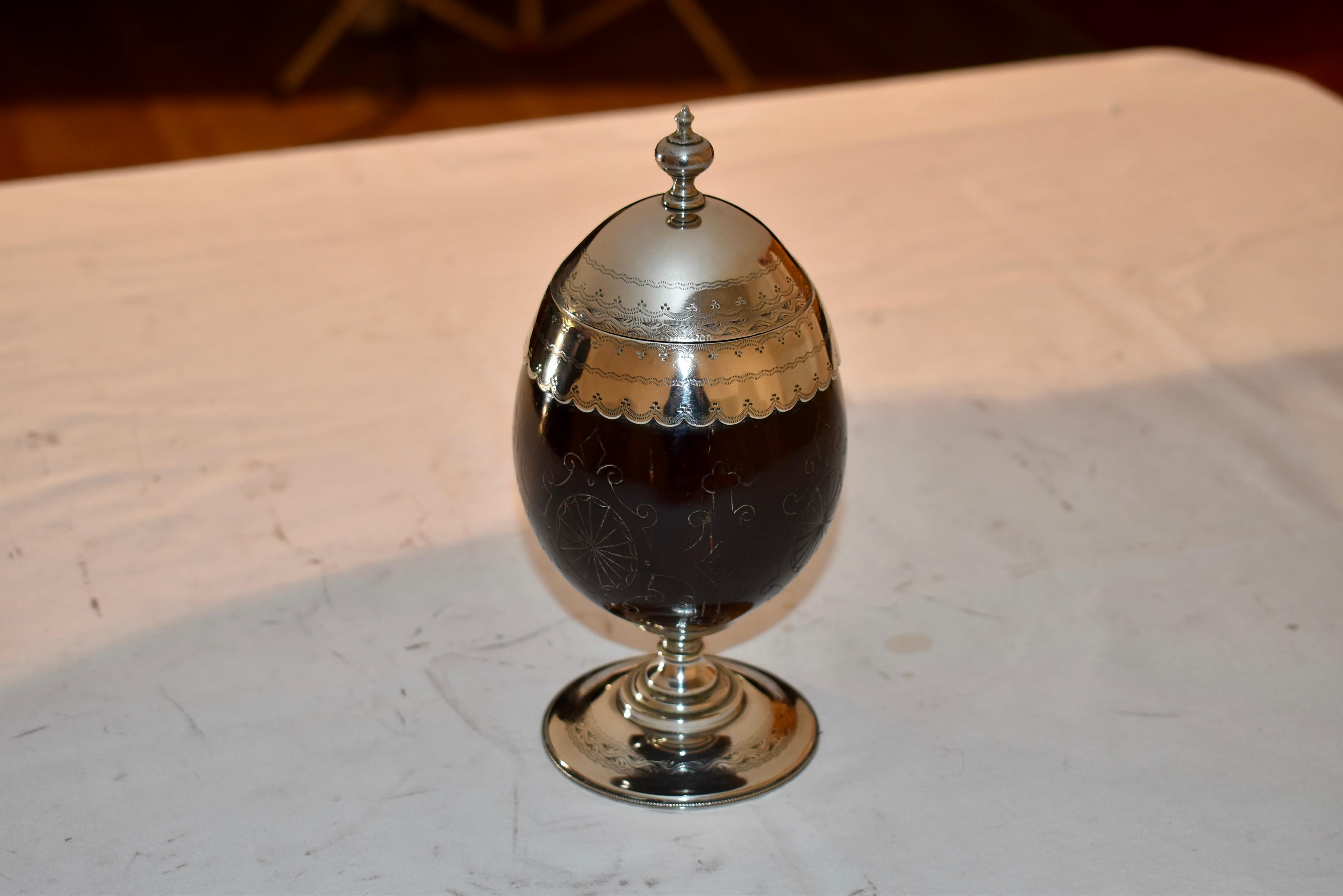 19th Century Silver Mounted Coconut Cup For Sale 2