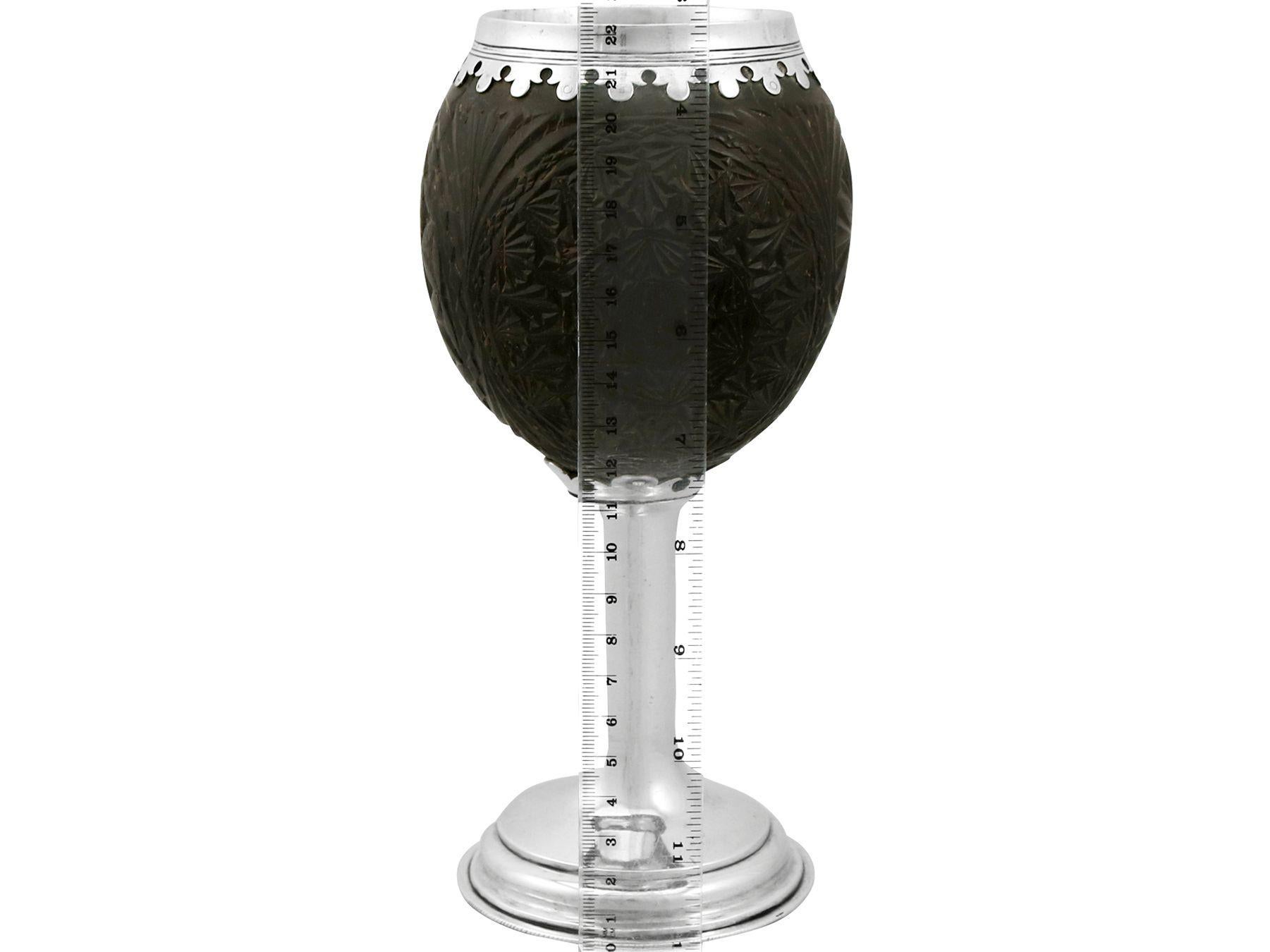 19th Century Silver Mounted Coconut Cup For Sale 1
