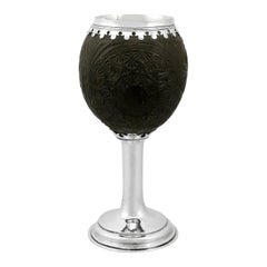 Silbermontierte Kokosnusstasse aus dem 19.