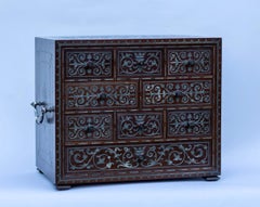 19th Century Silver-Mounted Purple Heart Casket