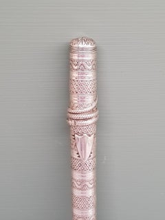 19th Century Silver Needle Sleeve with a Snake