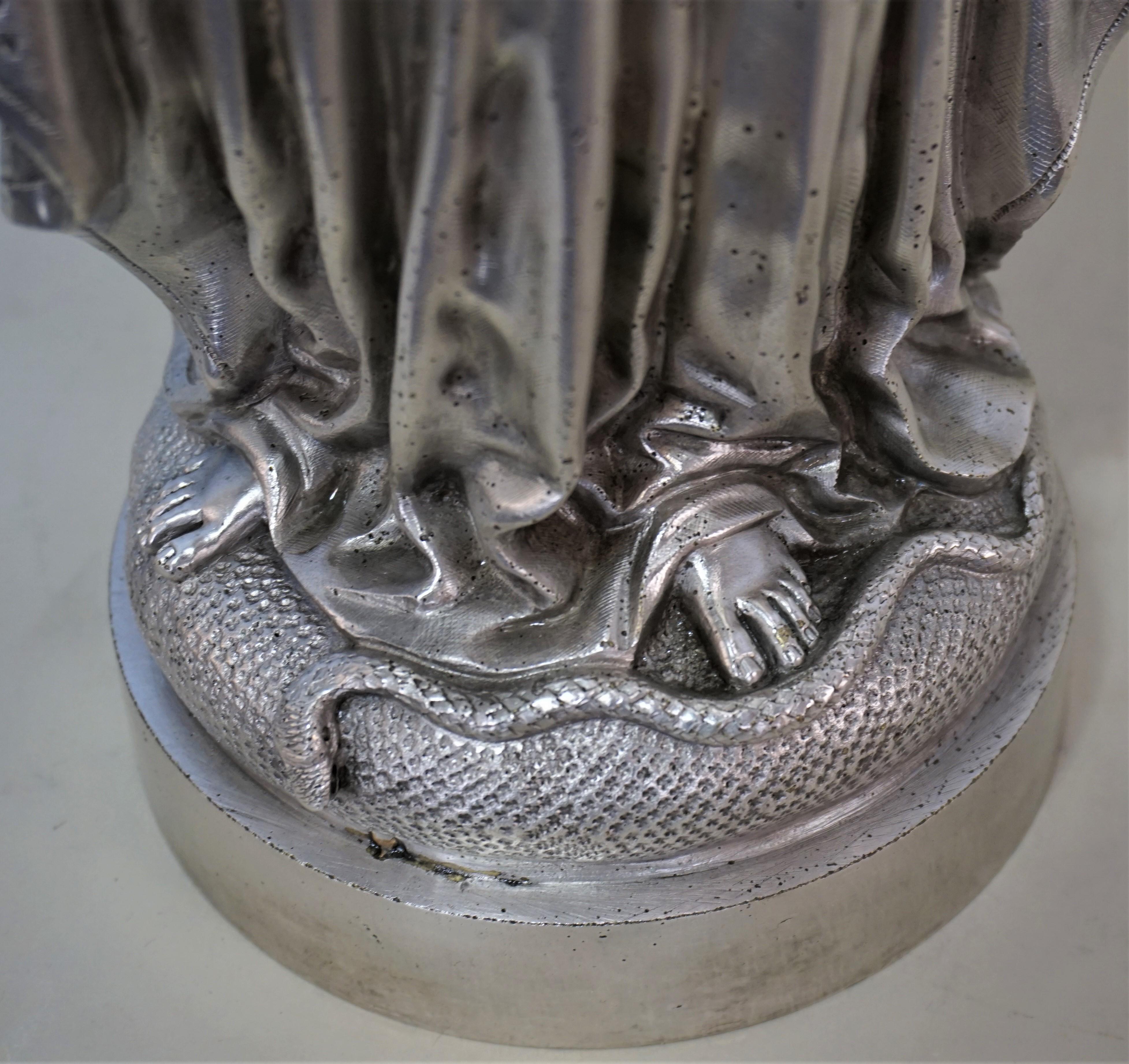 19th Century Silver on Bronze Madonna 2