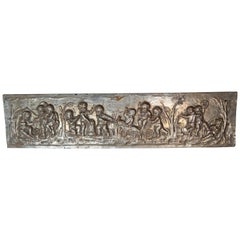 19th Century Silver Panel with Cherubs