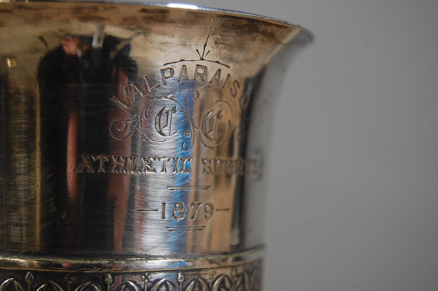 19th Century Silver Plate Athletic Trophy Valparaiso 5