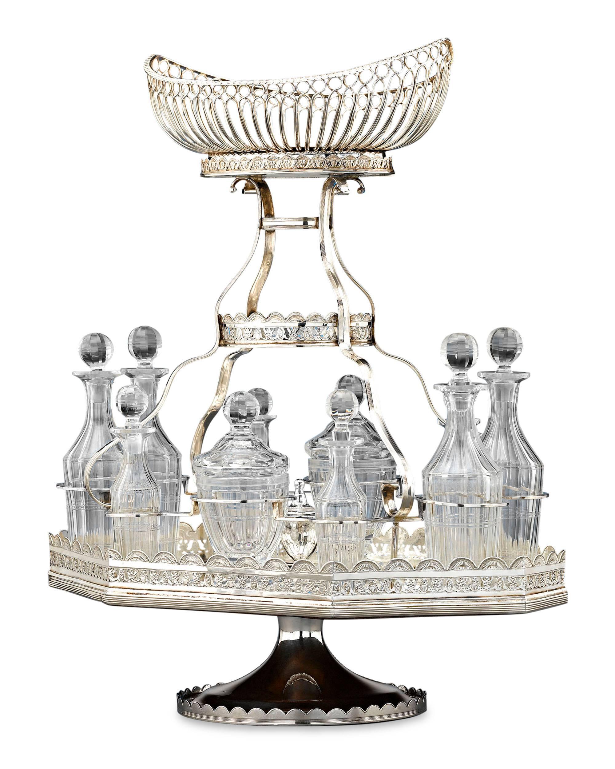19th Century Silver Plate Epergne and Cruet Service For Sale 1