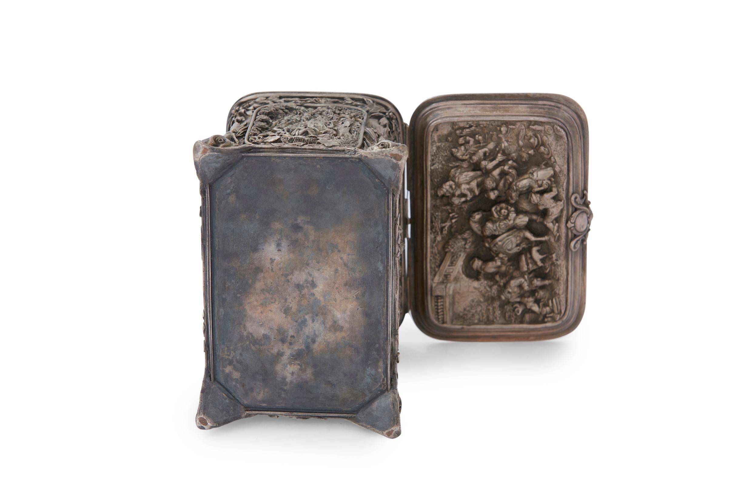 19th Century Silver Plate Repousse Covered Box 6