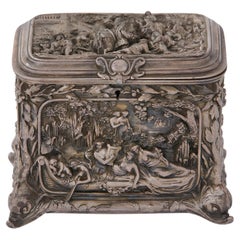 19th Century Silver Plate Repousse Covered Box