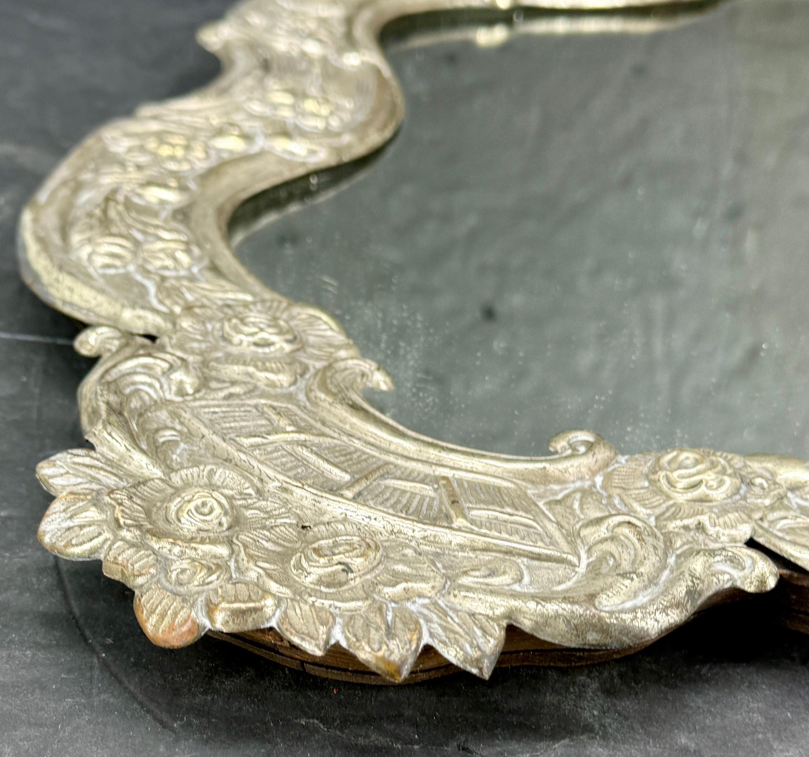 19th Century Silver Plate Tableau Mirrored Tabletop Tray For Sale 5