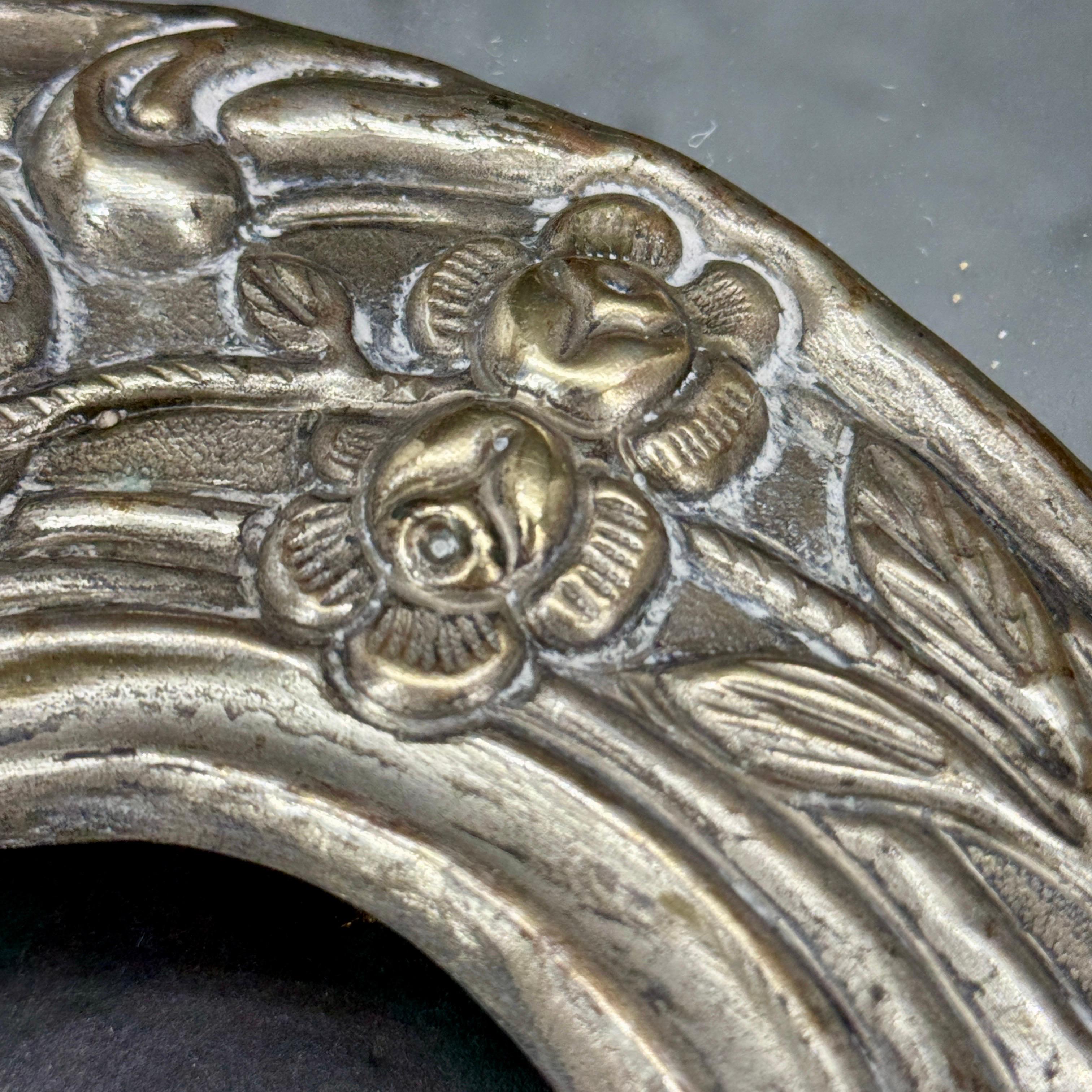 19th Century Silver Plate Tableau Mirrored Tabletop Tray For Sale 13