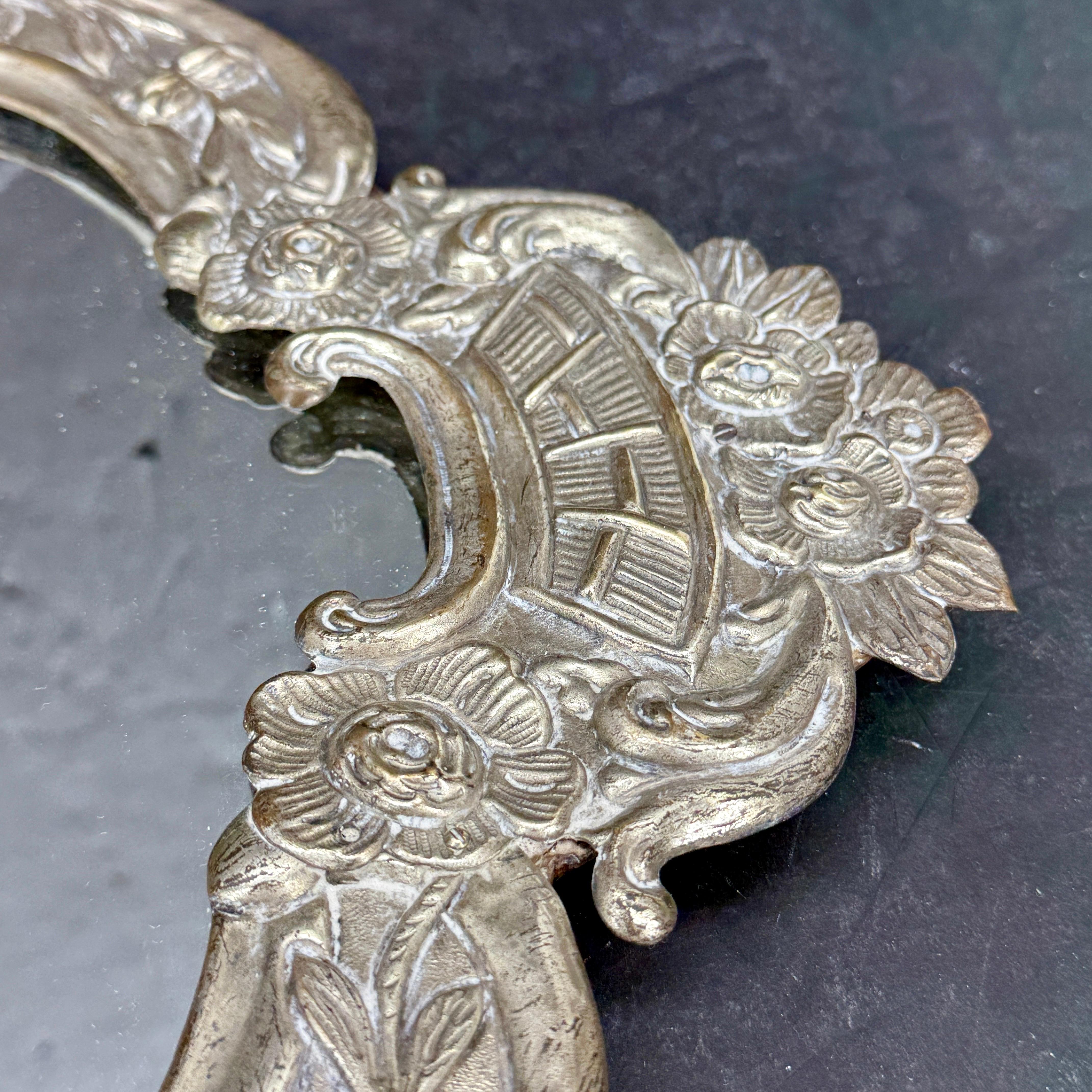 French 19th Century Silver Plate Tableau Mirrored Tabletop Tray For Sale