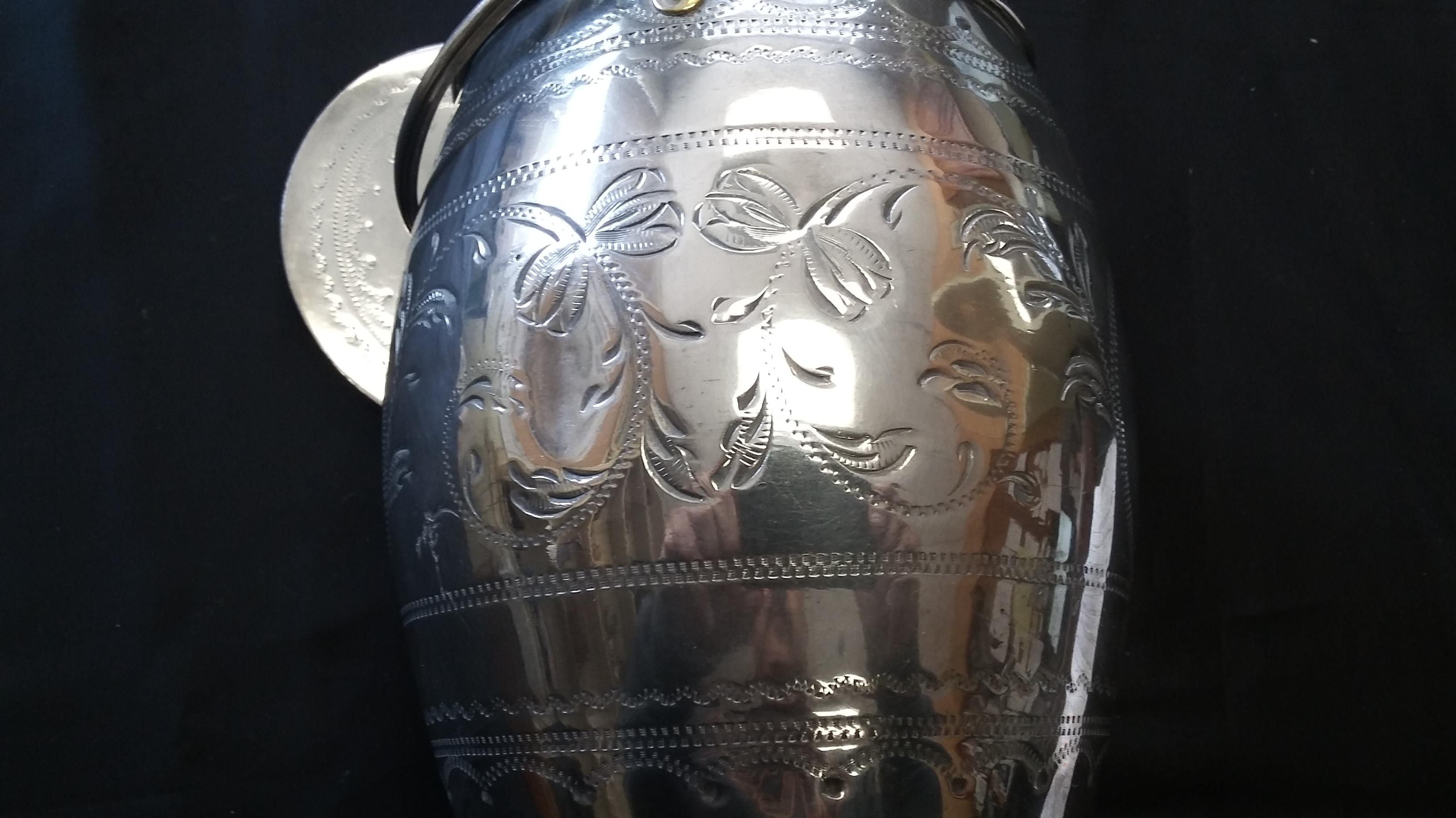 antique silver biscuit barrel