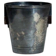 19th Century Silver-Plated Ice Bucket with Modern Design, France