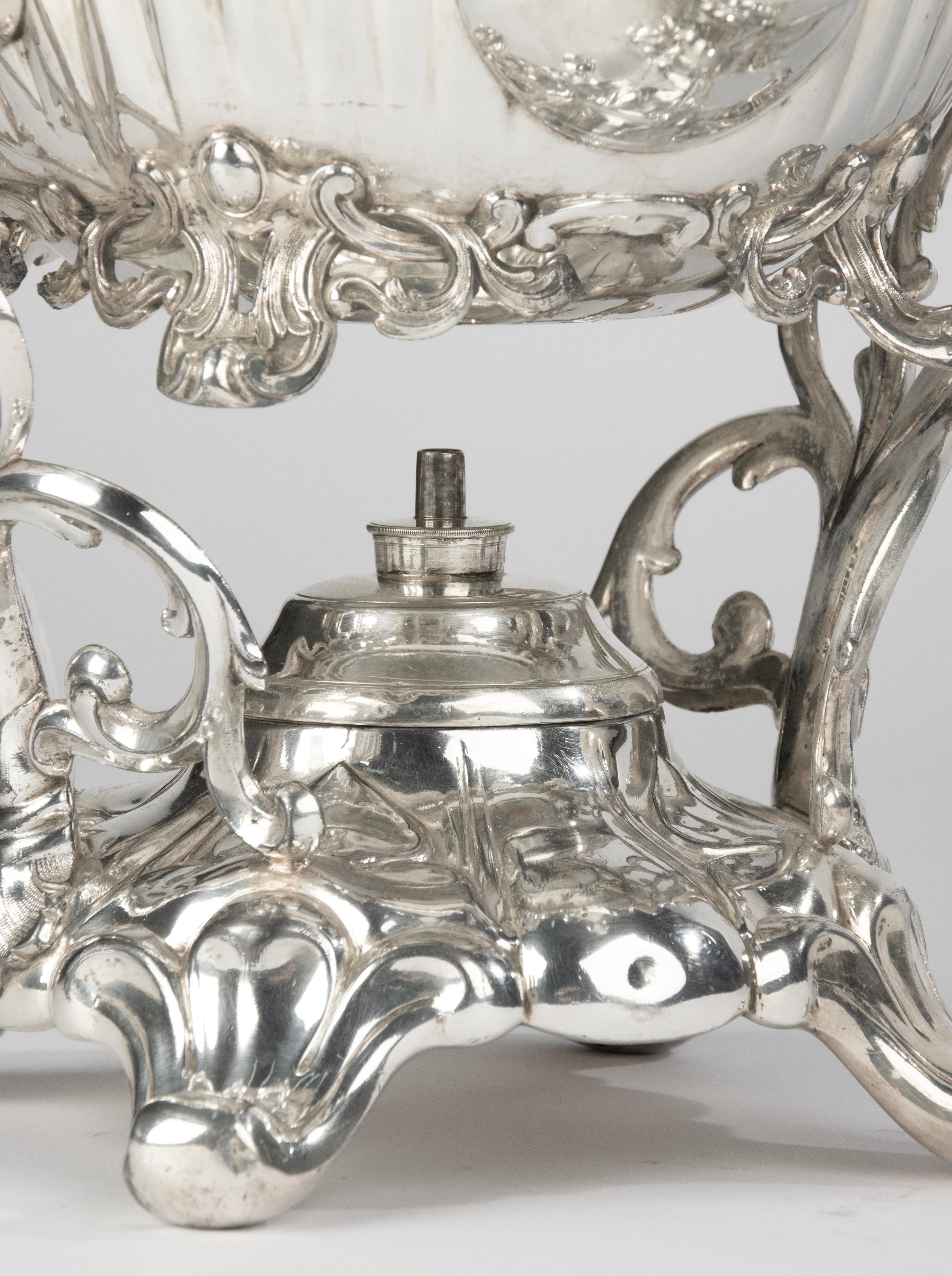 Teiera a bollitore placcata in argento del XIX secolo su supporto - James Dixon & Sons Sheffield in vendita 3