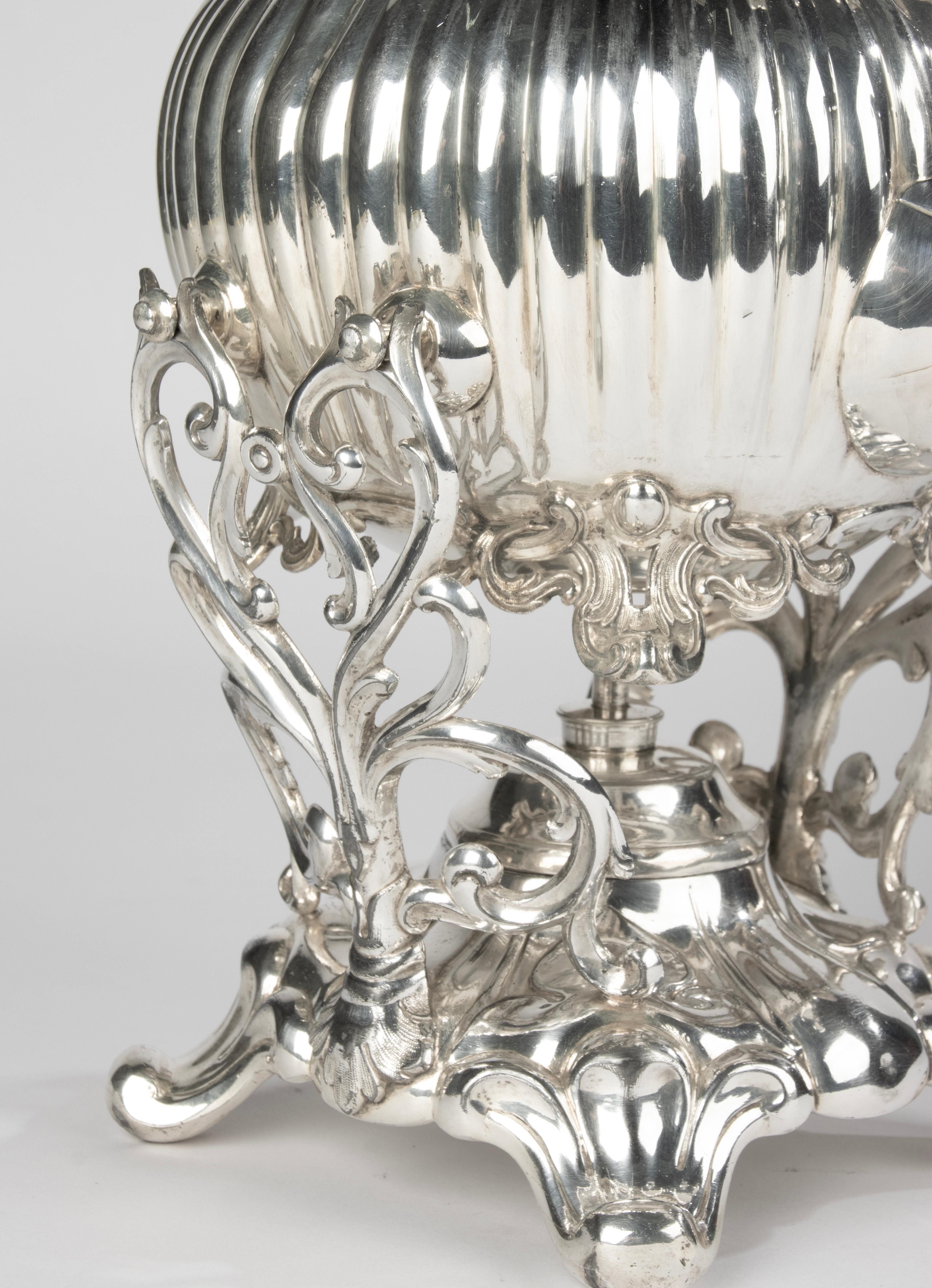 Teiera a bollitore placcata in argento del XIX secolo su supporto - James Dixon & Sons Sheffield in vendita 9