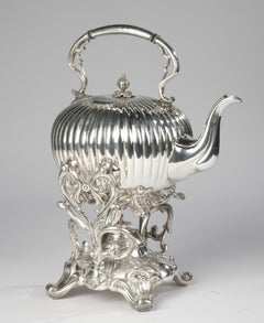 19th Century Silver Plated Kettle Teapot on Stand - James Dixon & Sons Sheffield