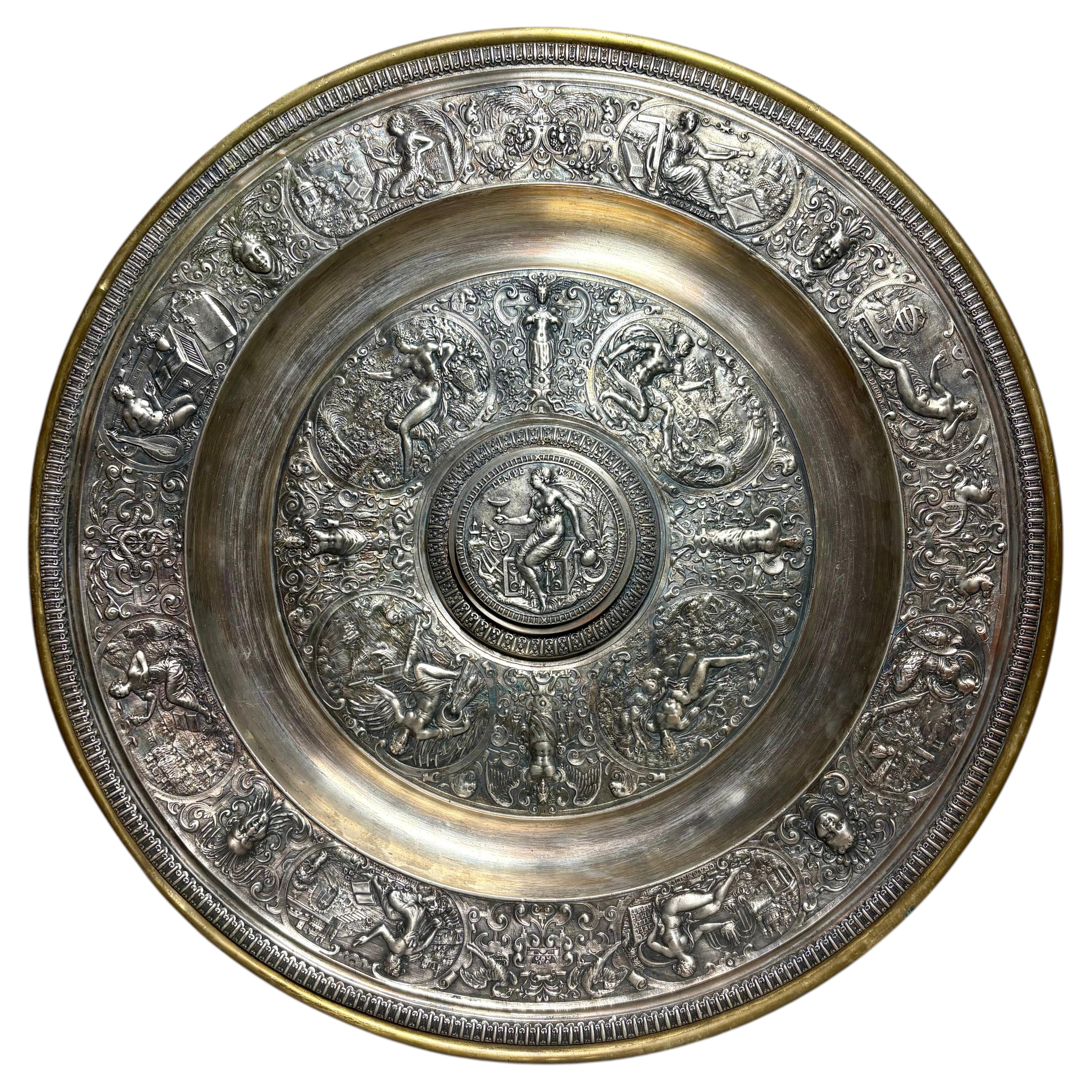 19th Century Silver-Plated Renaissance Revival 'Temperance Dish'