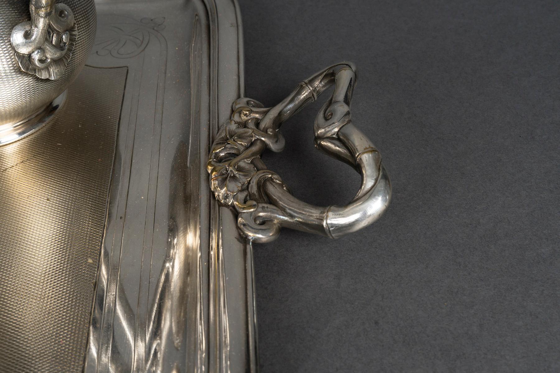 Servicio de té y café chapado en plata del siglo XIX de Christofle, Napoleón III. en venta 1
