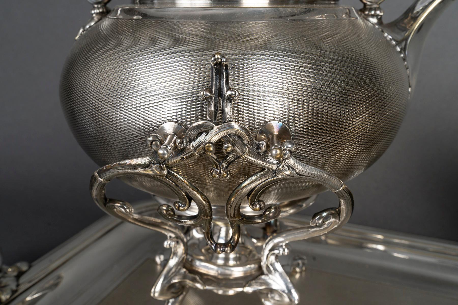 Servicio de té y café chapado en plata del siglo XIX de Christofle, Napoleón III. en venta 4
