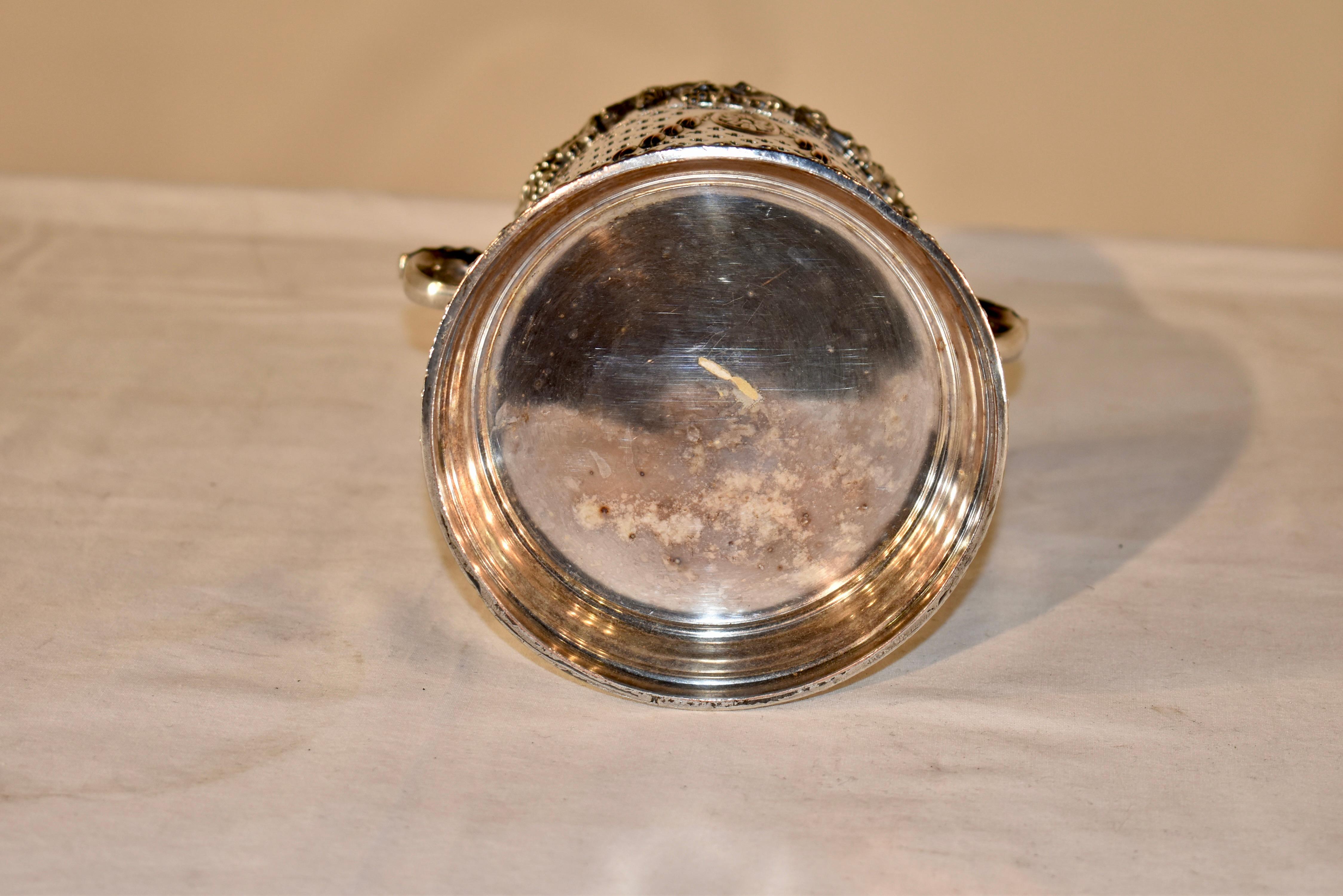 19th Century Silver Plated Wine Bottle Holder For Sale 3