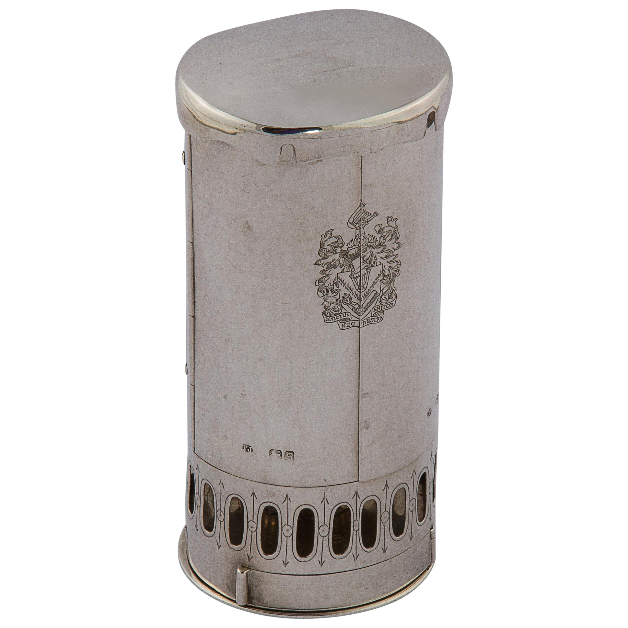 19th Century Silver Travel Lamp For Sale
