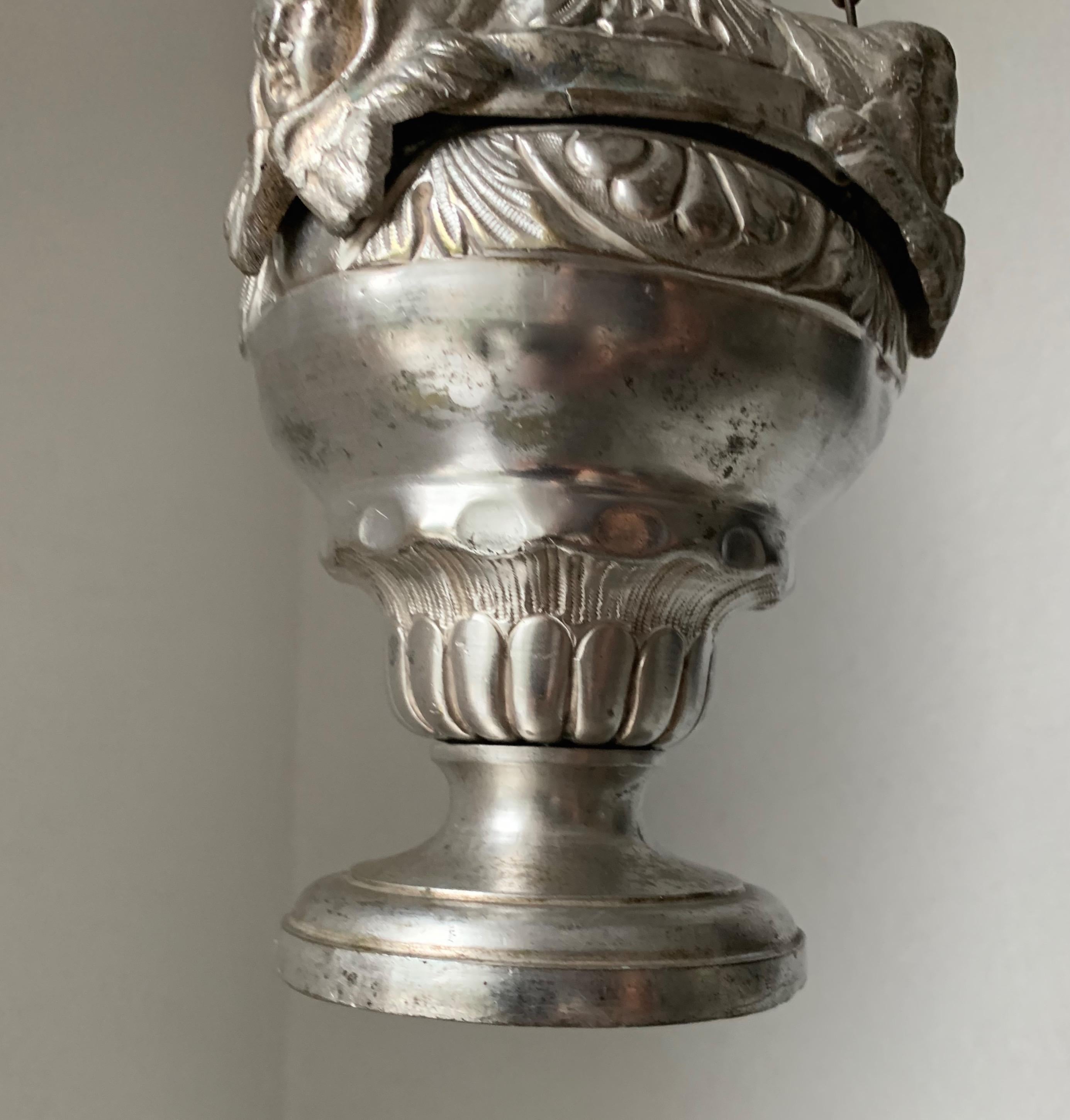 19th Century Silvered Brass Catholic Church Incense Burner with Gothic Bracket 2