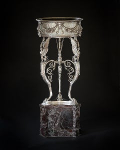 19th Century Silvered Bronze Athénienne Jardinière by Ferdinand Barbedienne