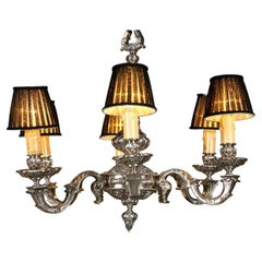 19th Century Silvered Bronze Chandelier