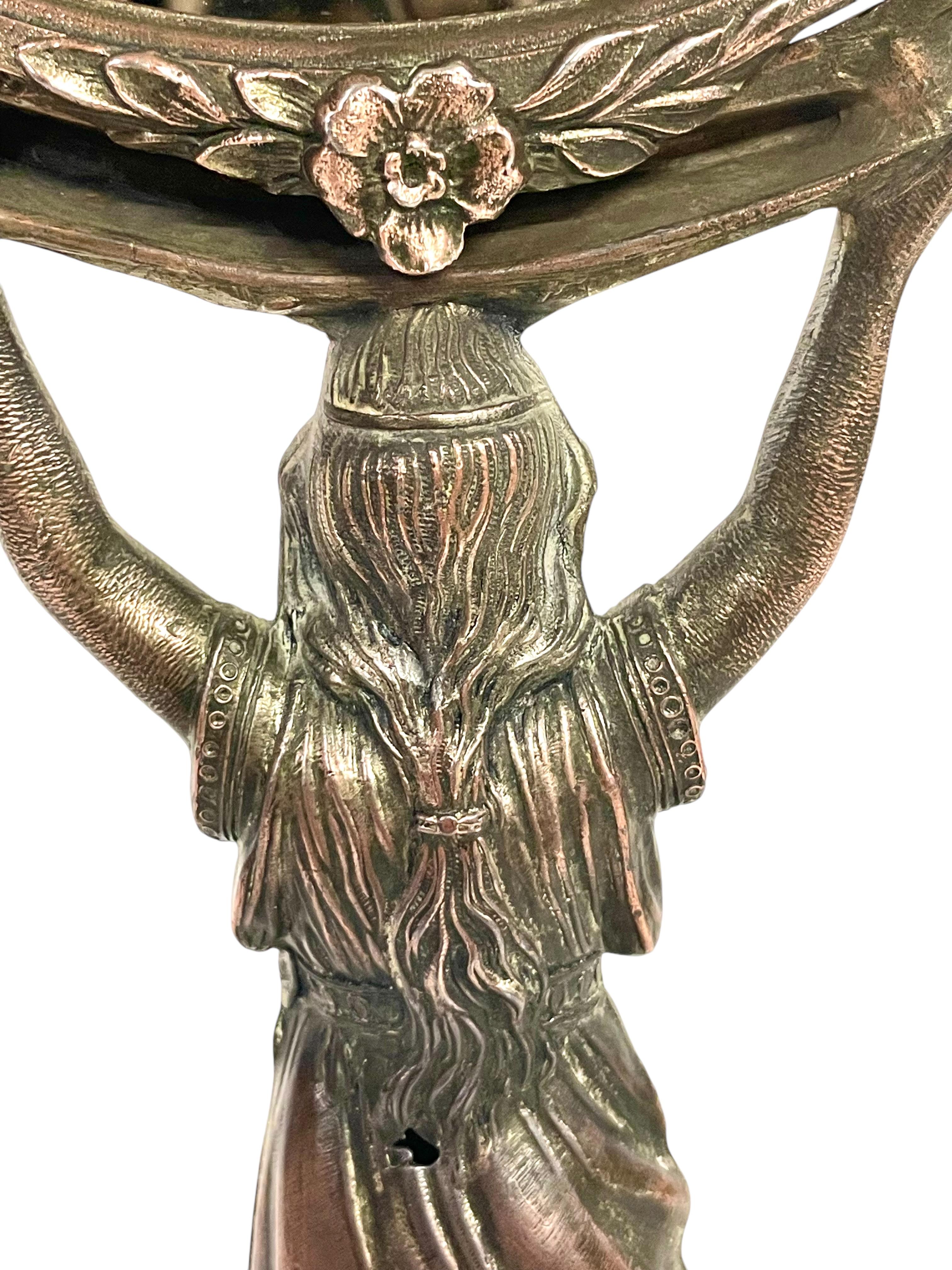 19th Century Silvered Bronze Table Psyche Mirror For Sale 6