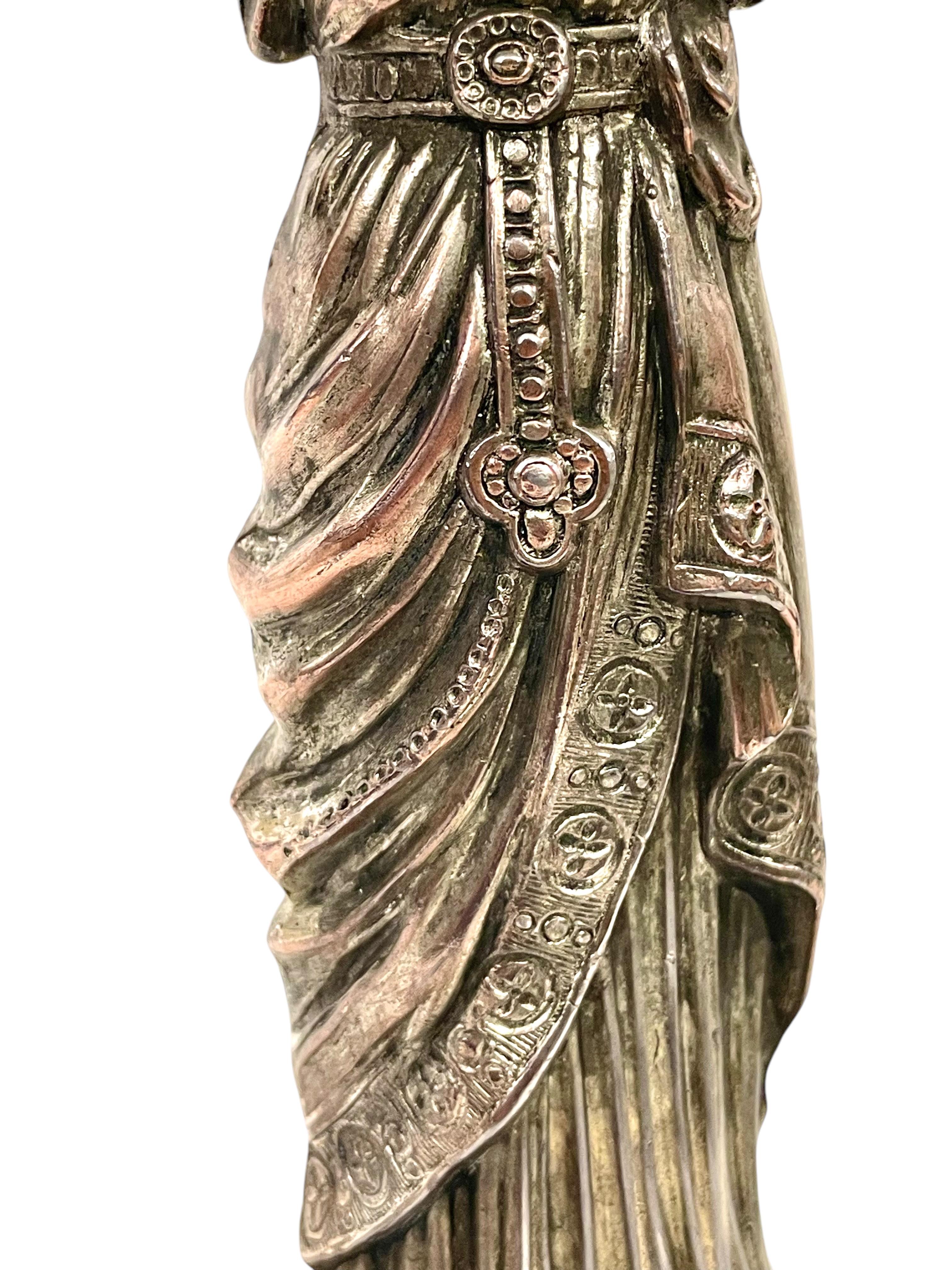 French 19th Century Silvered Bronze Table Psyche Mirror For Sale