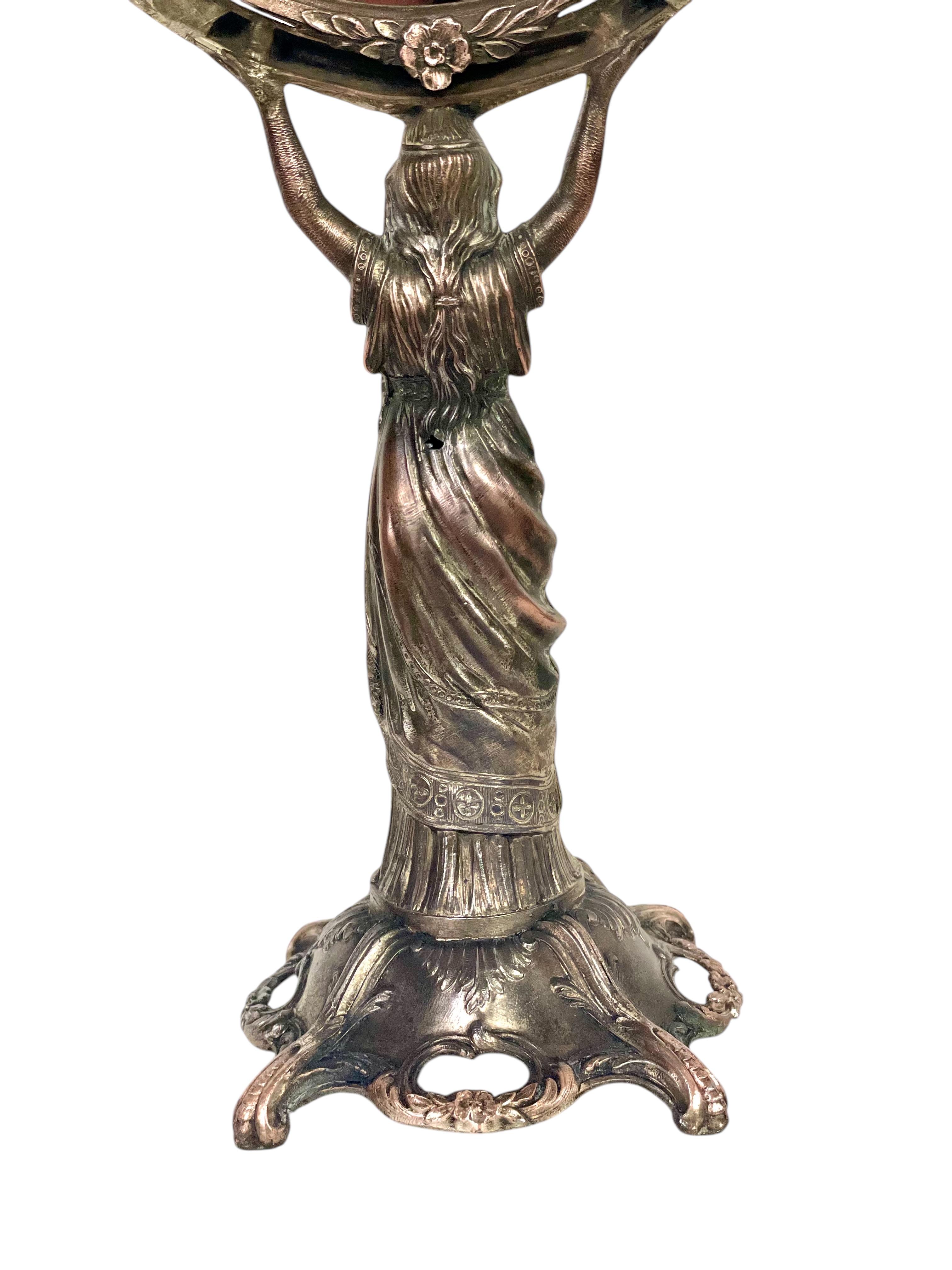 19th Century Silvered Bronze Table Psyche Mirror For Sale 4