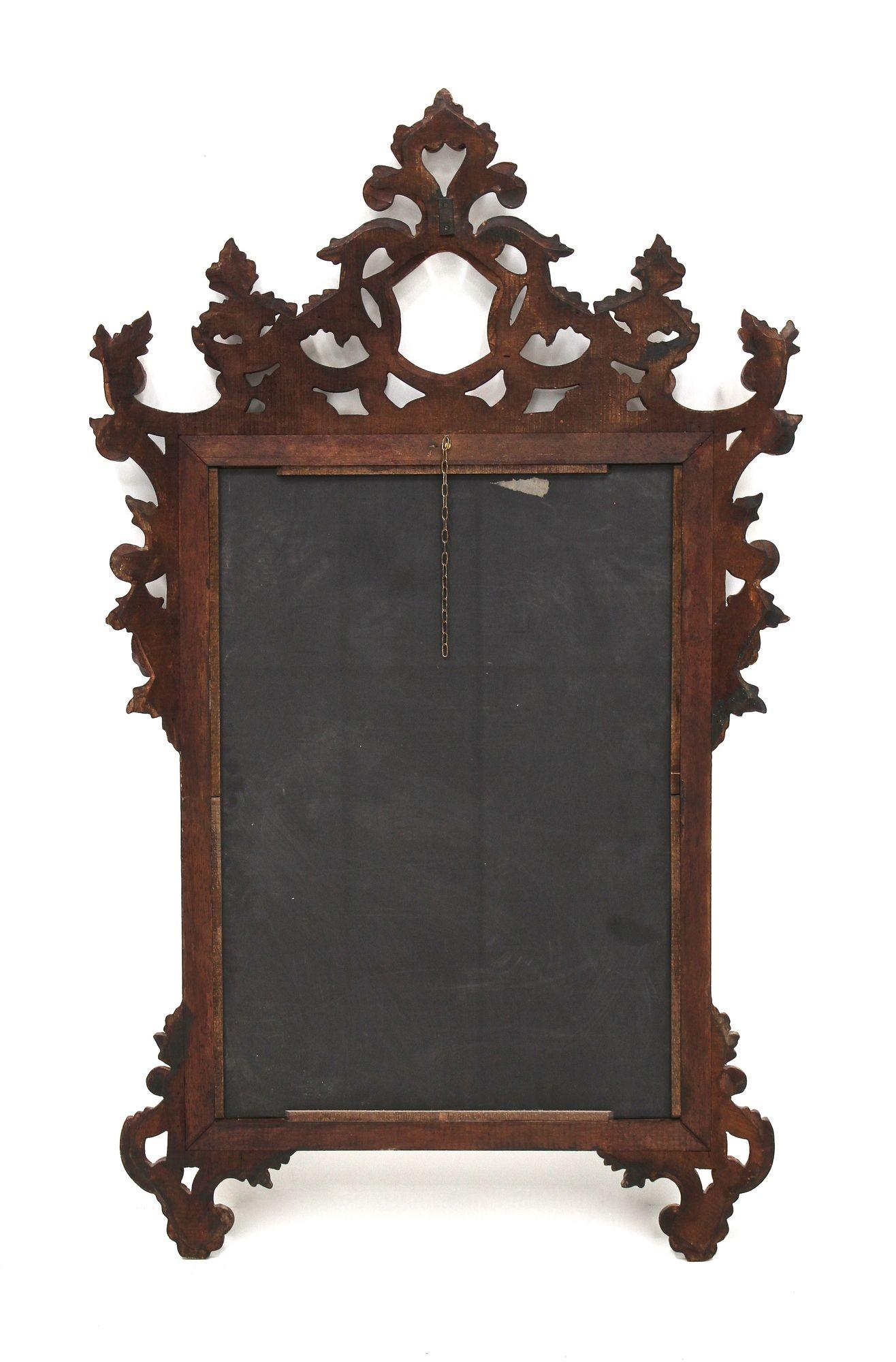 Miroir mural vénitien argenté/ bronzé du 19ème siècle, sculpté à la main, Italie vers 1840 en vente 11