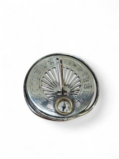 19th Century Silvered Pocket Sundial