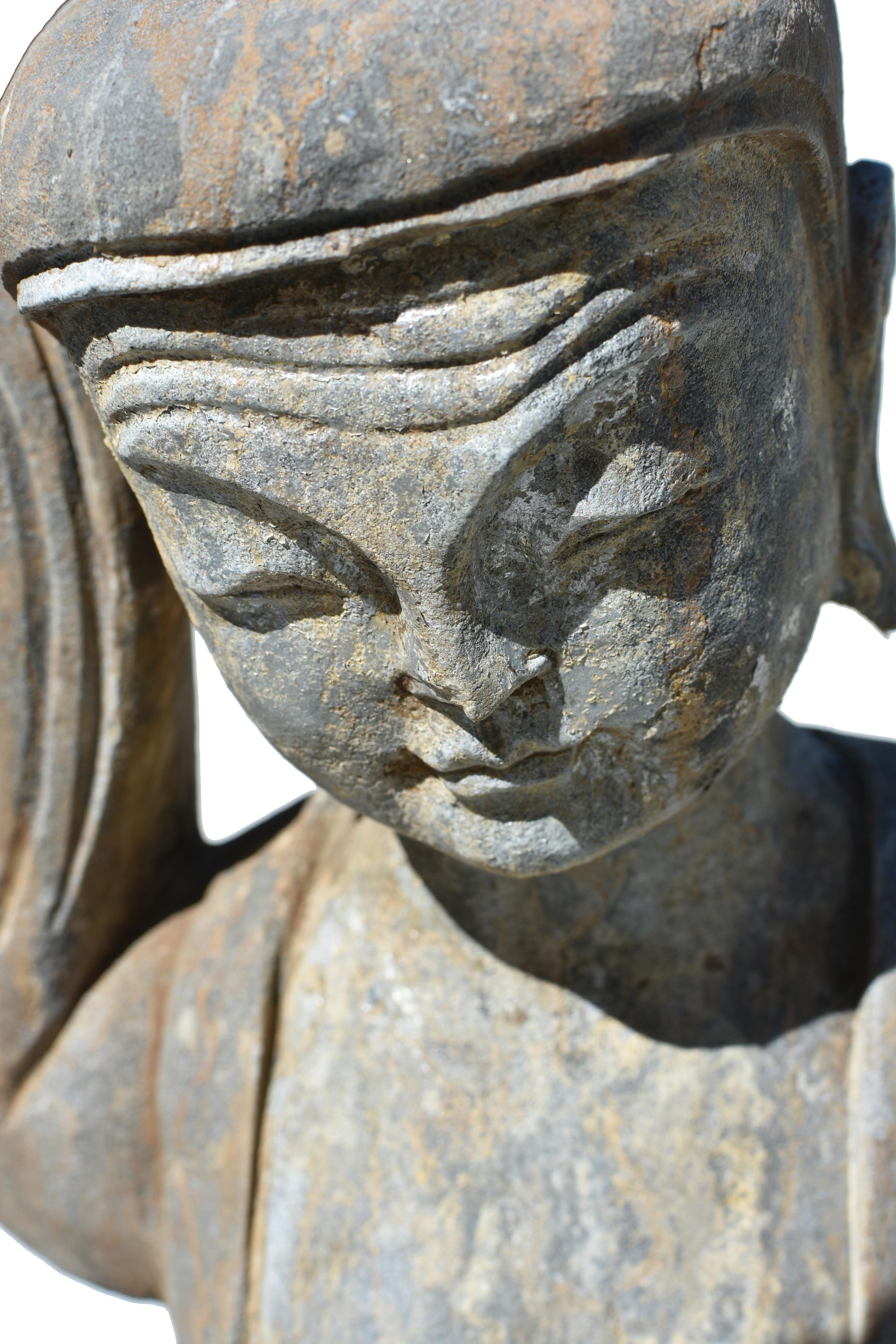 Silvered Solid Stone Dancer Statue 7