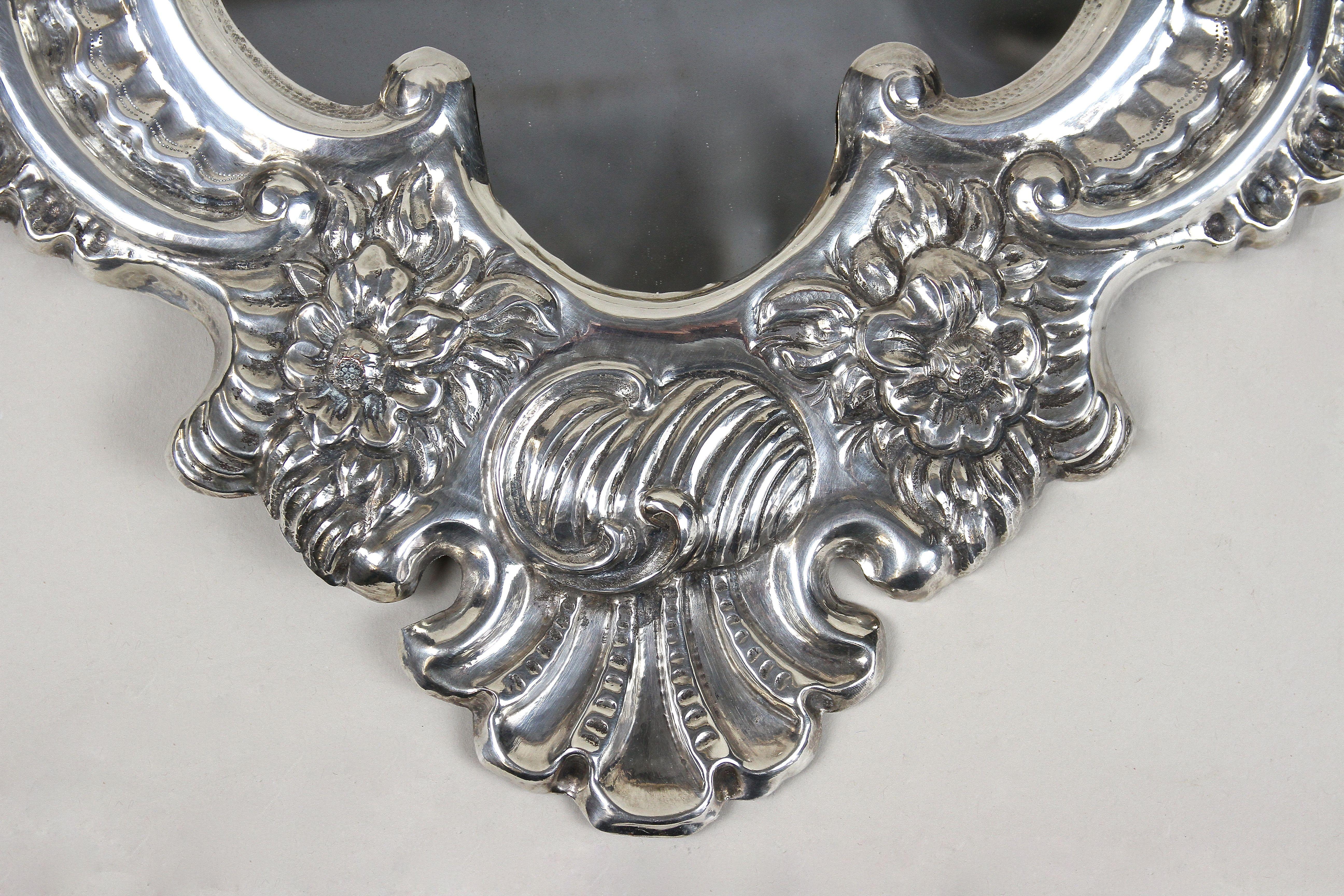 19th Century Silvered Venetian Wall Mirror, Italy, circa 1890 For Sale 7