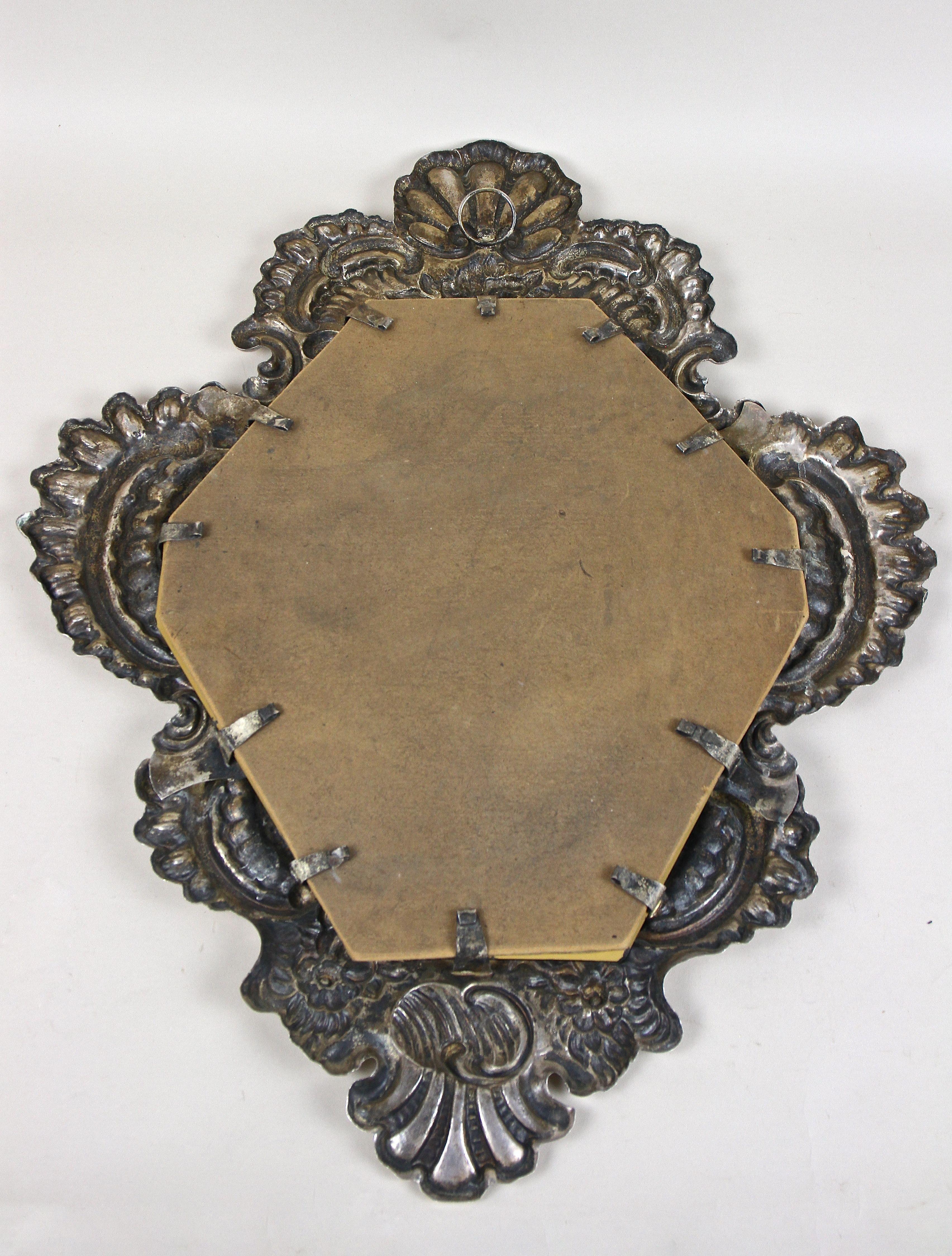 Espejo de pared veneciano plateado del siglo XIX, Italia, hacia 1890 en venta 12