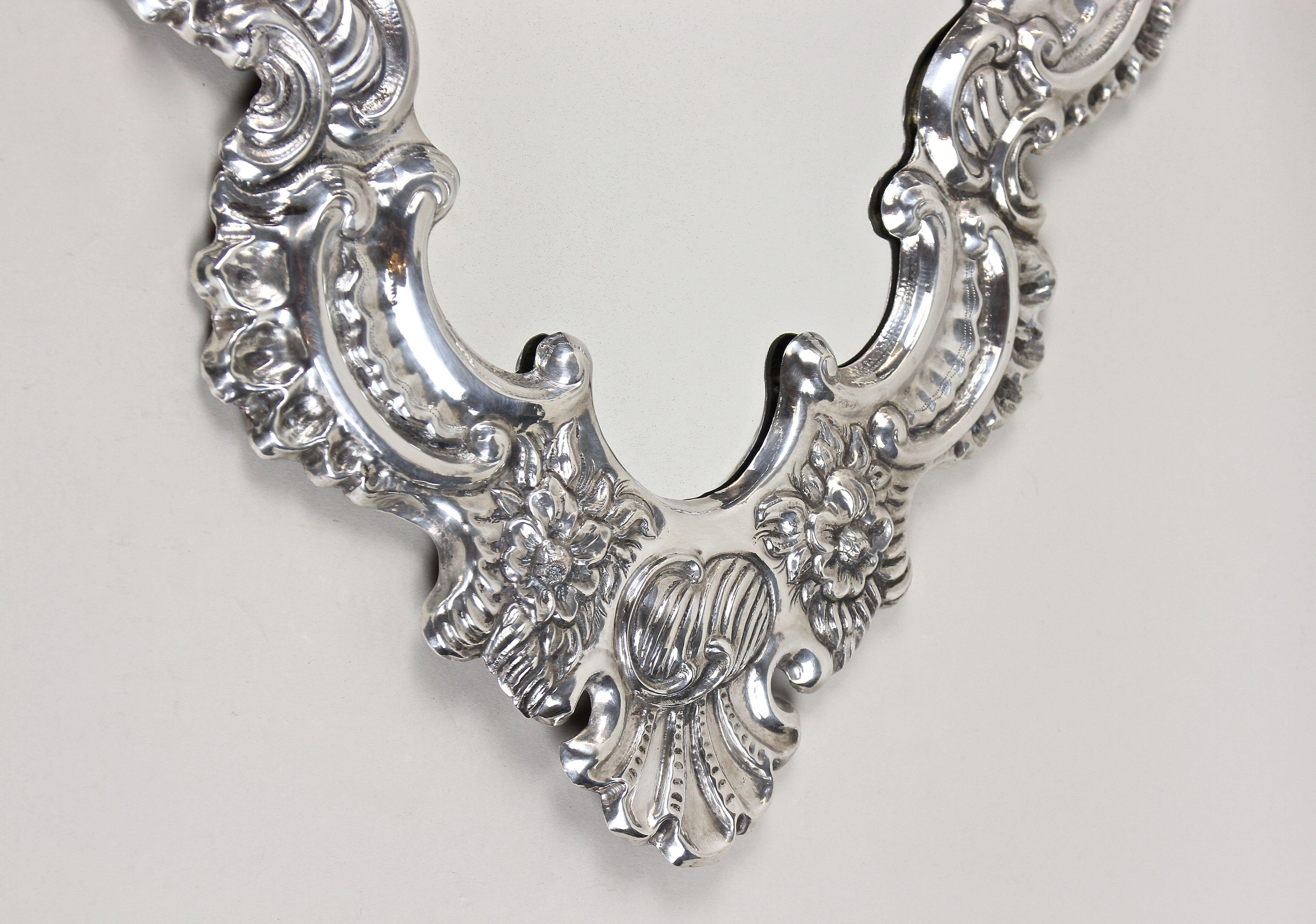 Espejo de pared veneciano plateado del siglo XIX, Italia, hacia 1890 Italiano en venta