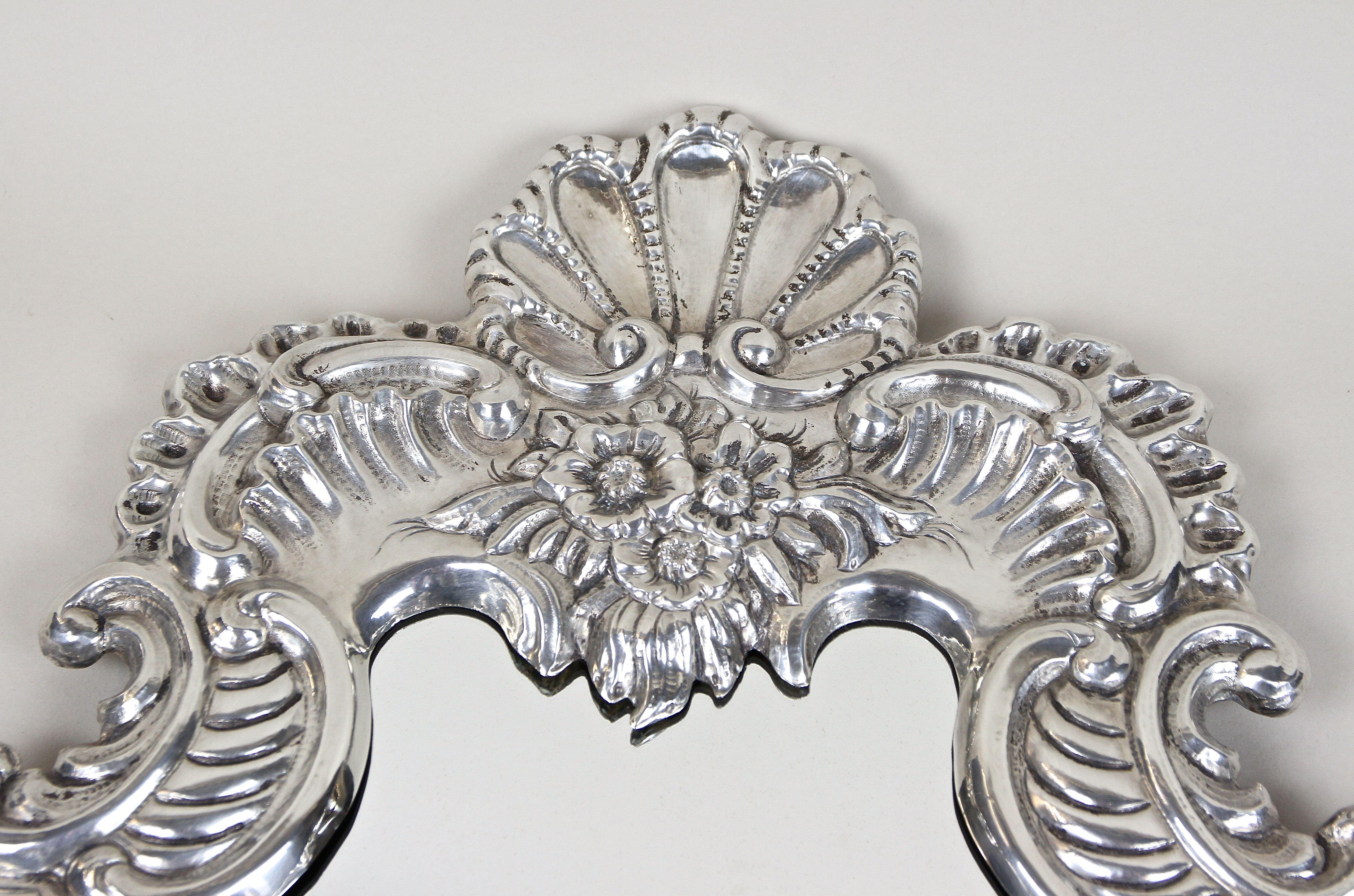 Espejo de pared veneciano plateado del siglo XIX, Italia, hacia 1890 en venta 2