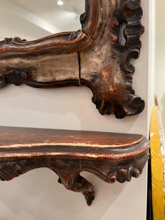 19th Century Silverleaf Louis XV Mirror and Console