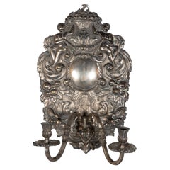 Lámpara de pared de plata del siglo XIX